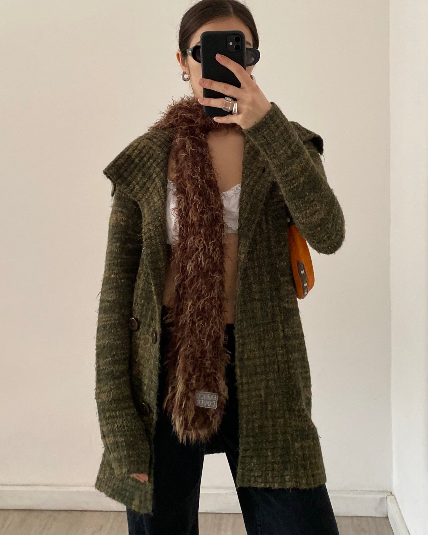 Long knitted cardigan