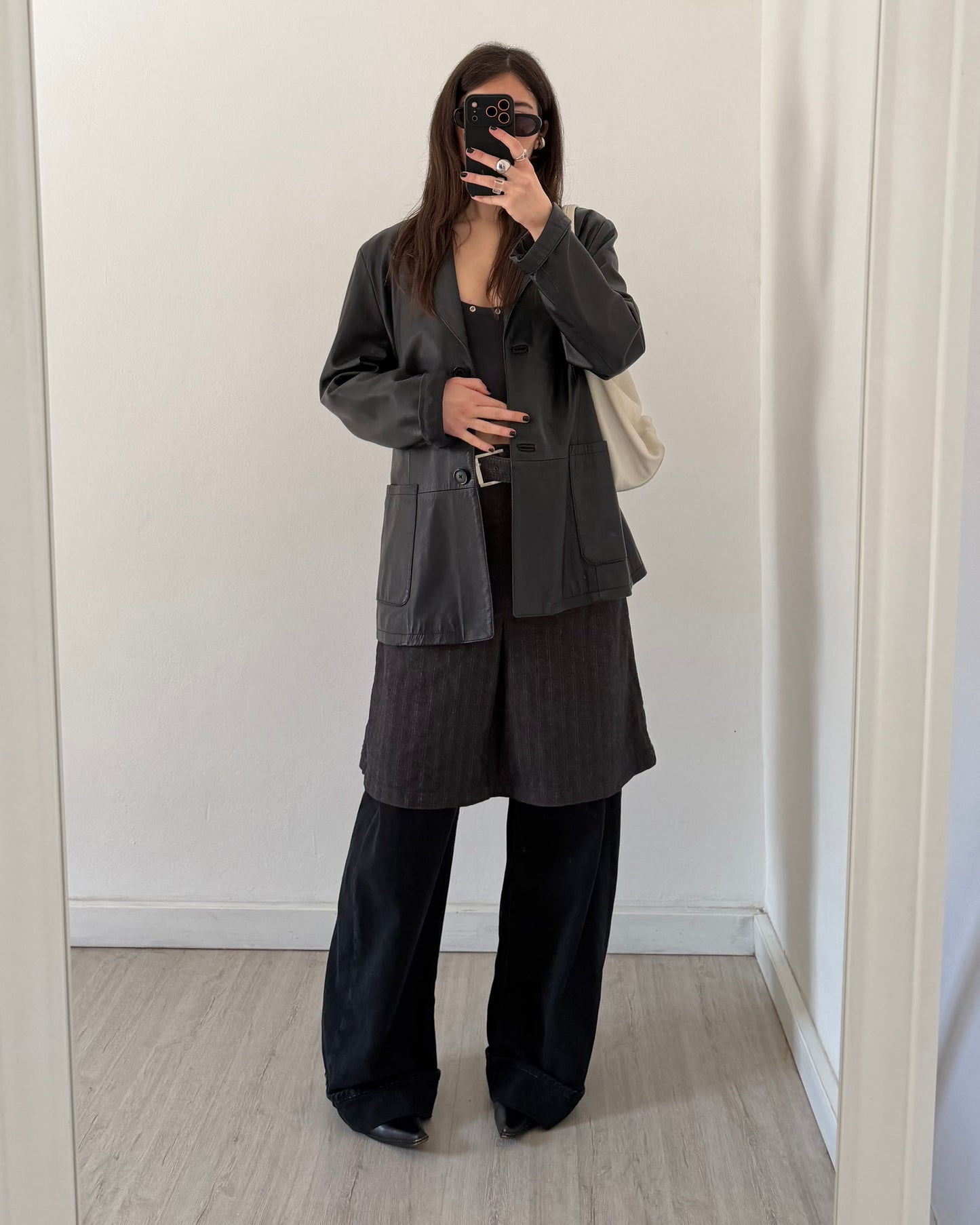 Y2k pinstripe midi skirt