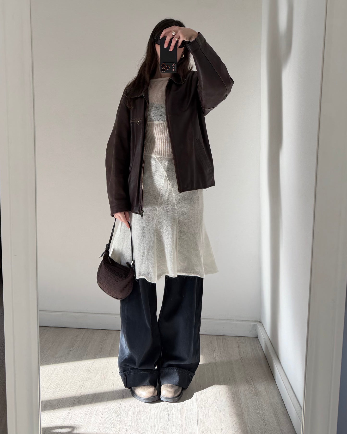 Mohair knit midi dress