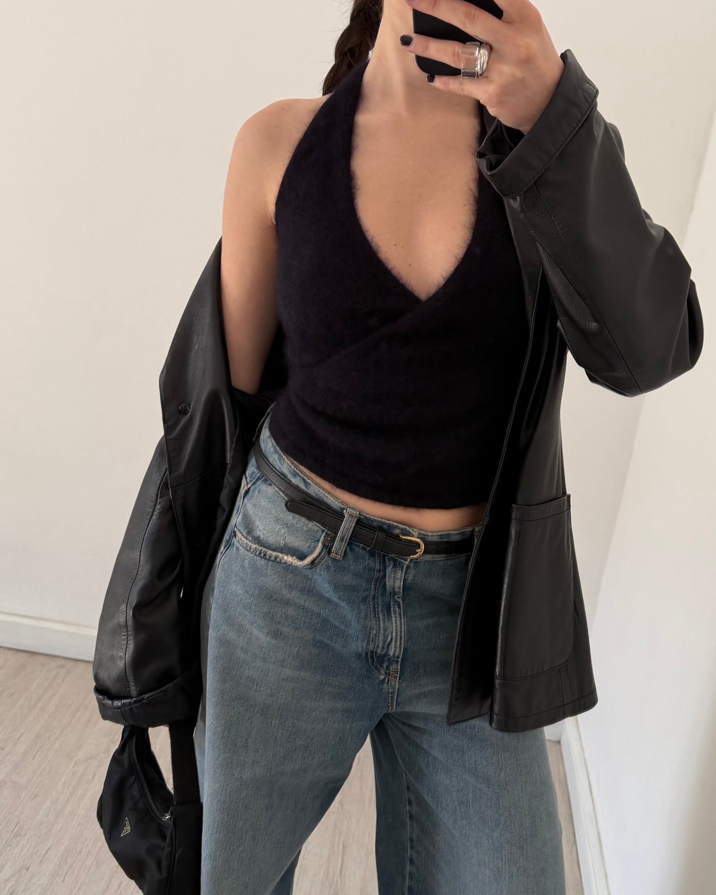 Angora halter neck top