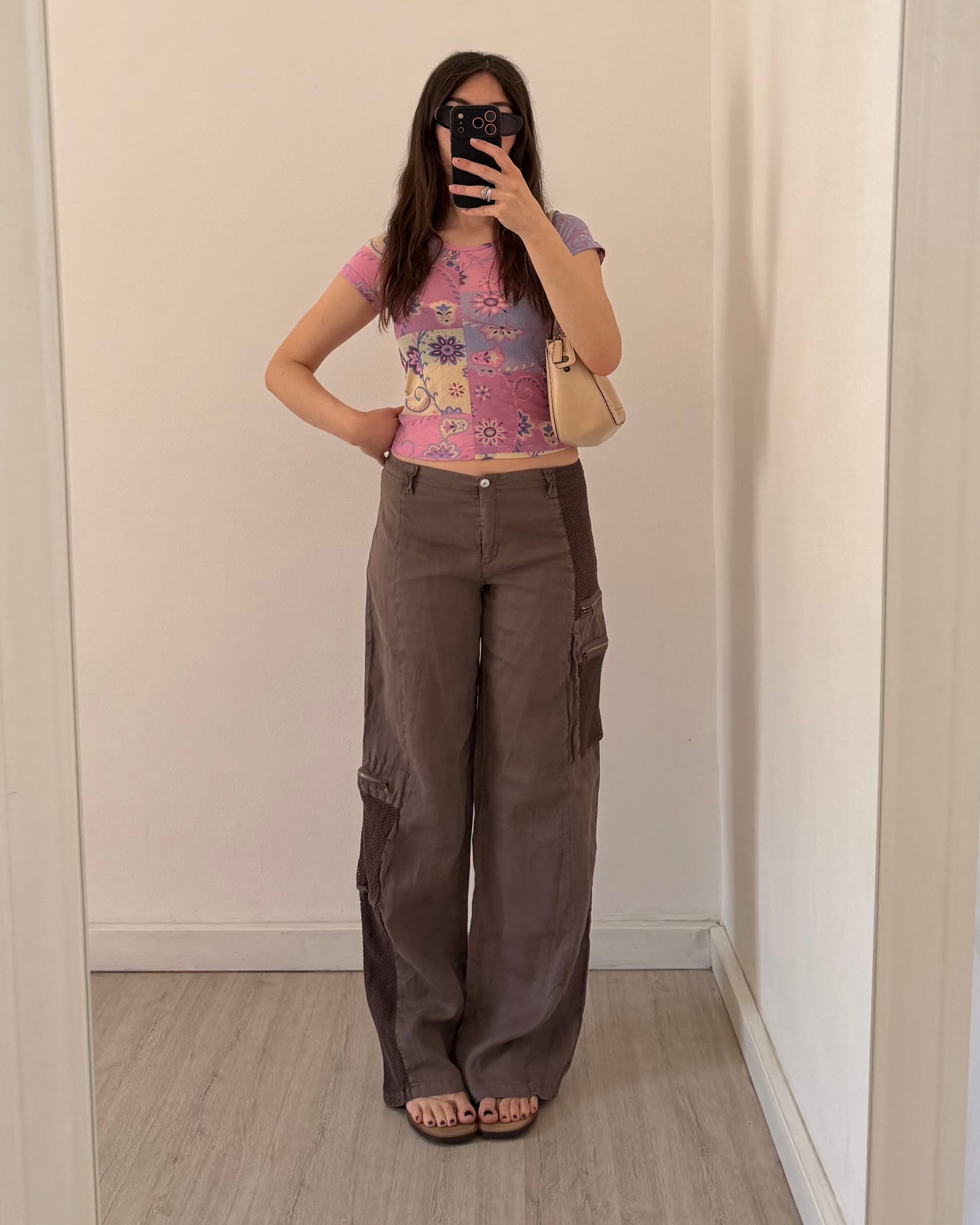00s sheer printed top
