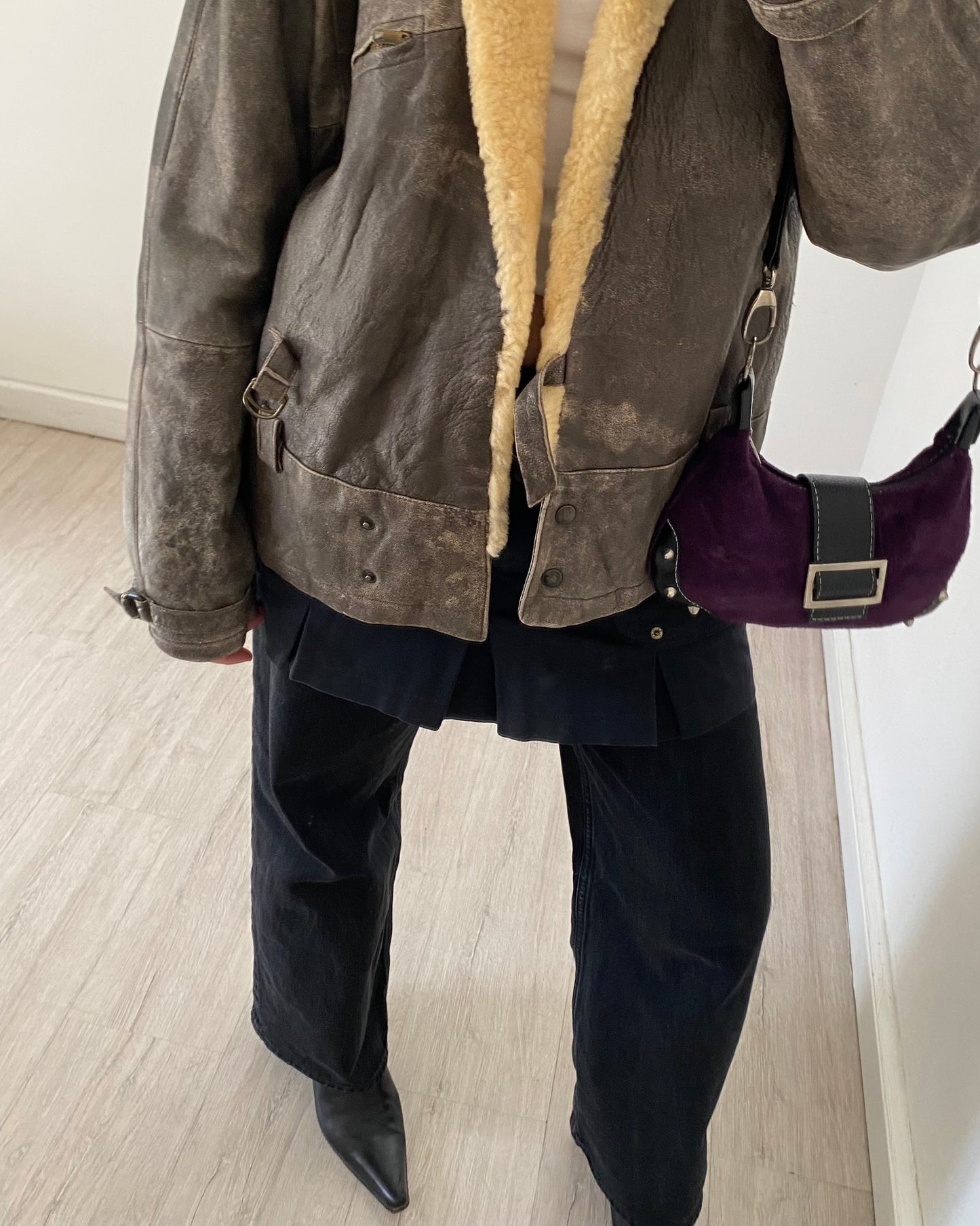 90s distressed leather jacket