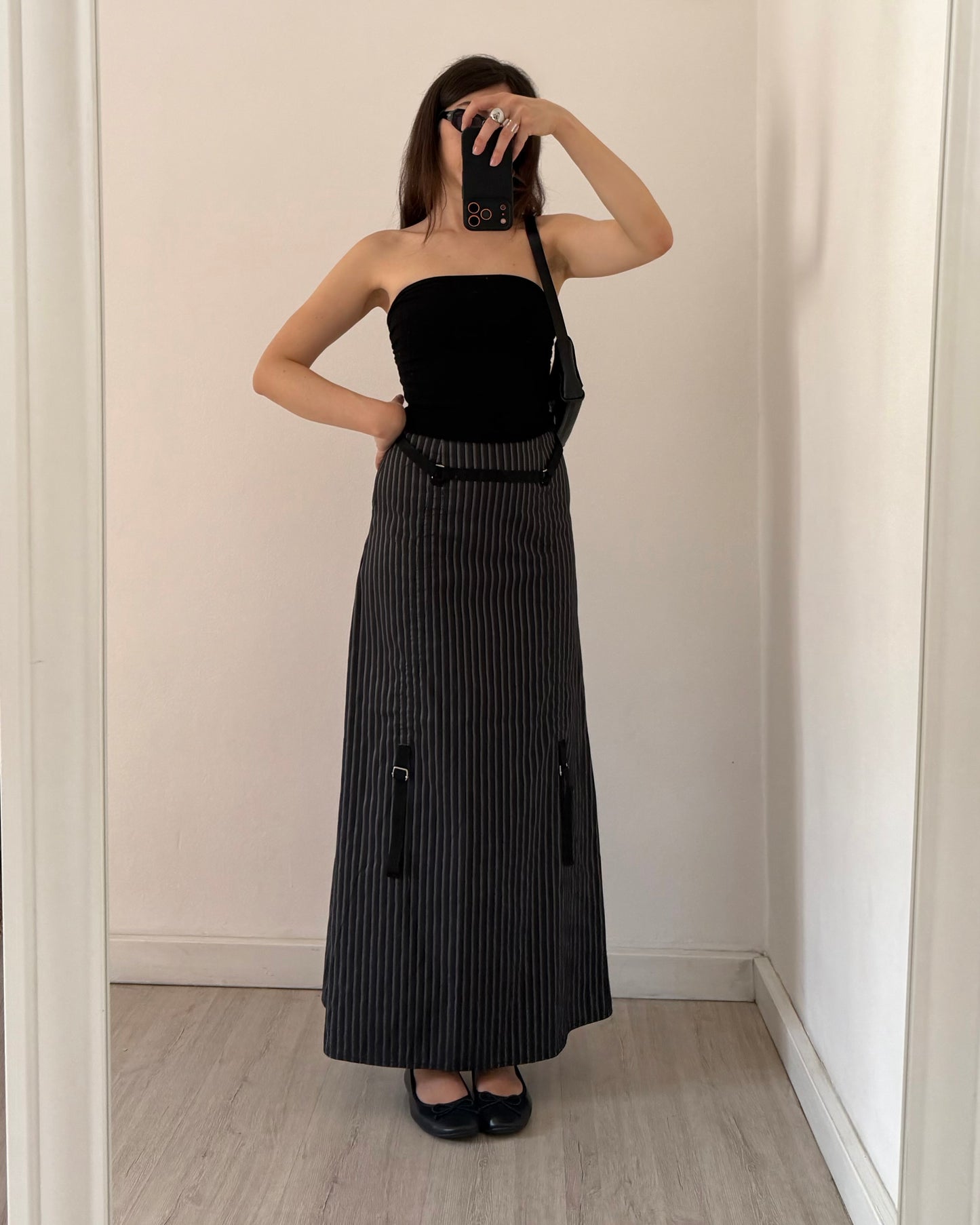 y2k pinstripe maxi skirt