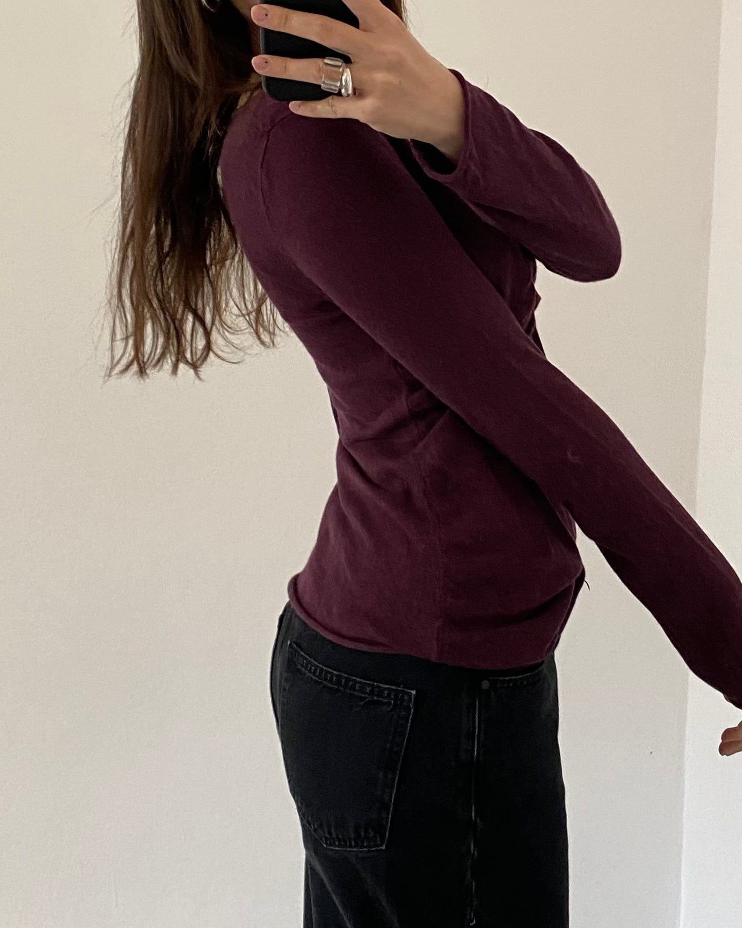 Cashmere&silk knit top