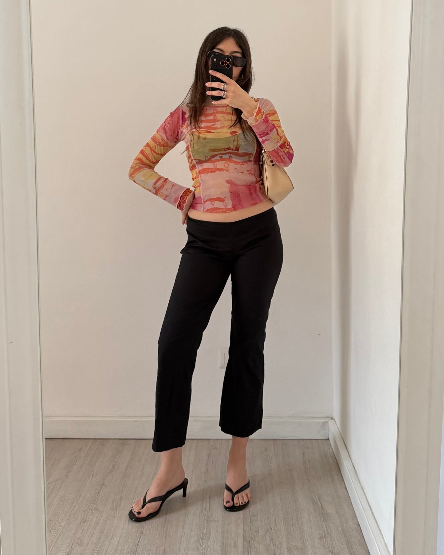 Sheer graphic print top