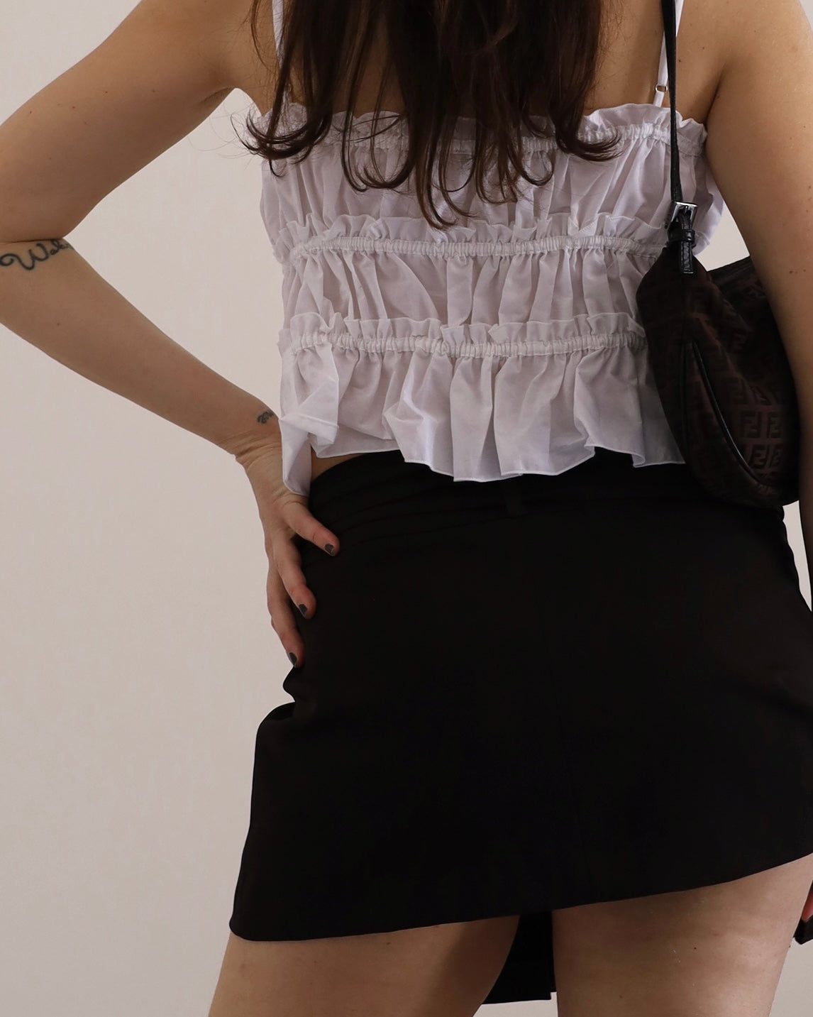 Pleated mini skirt