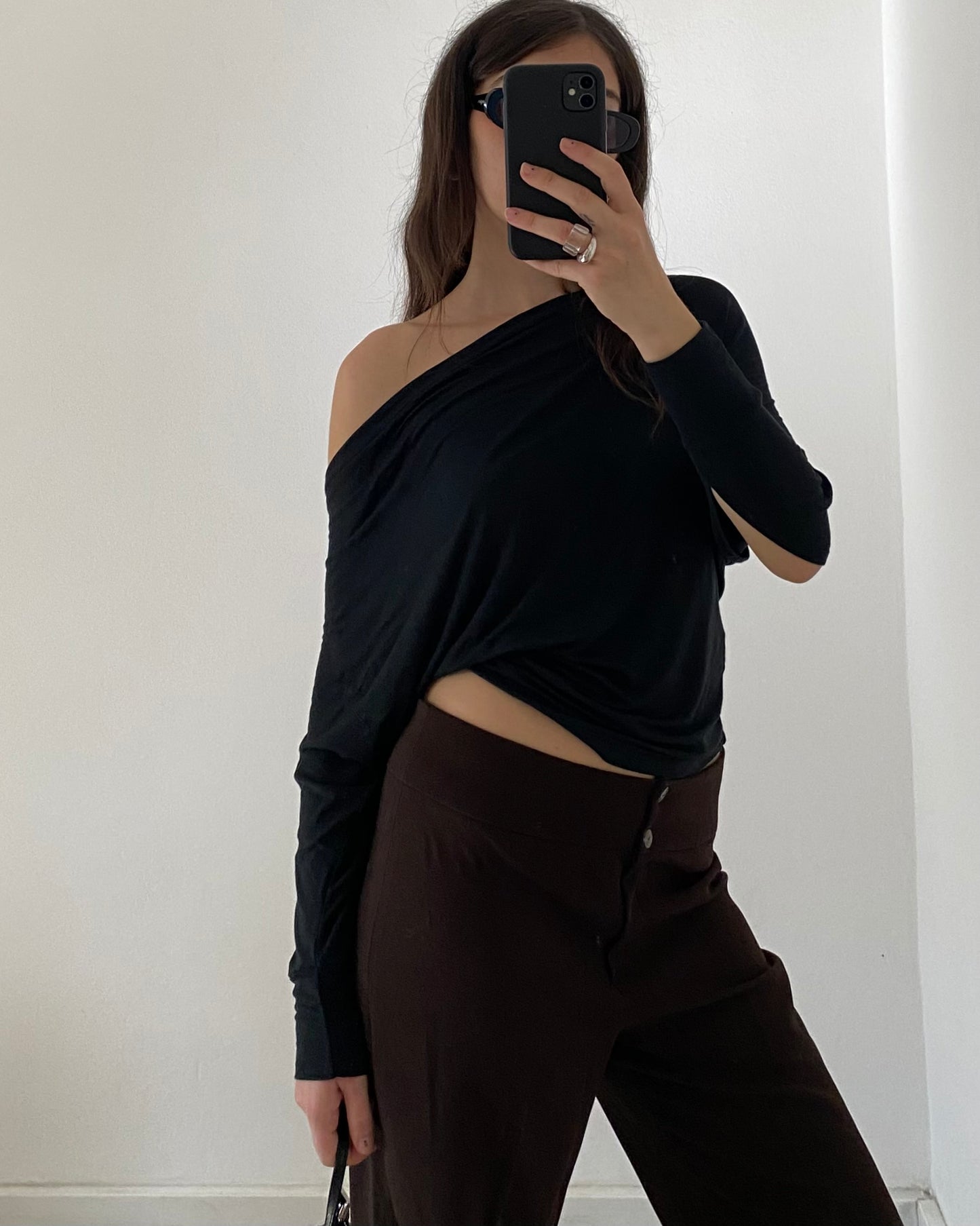 00s brown capri trousers