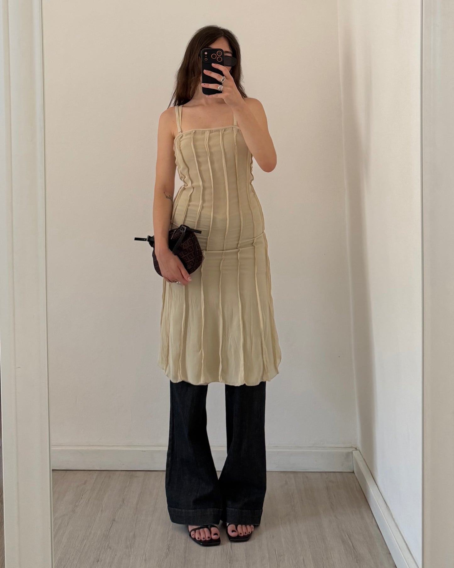 00s textured midi dress