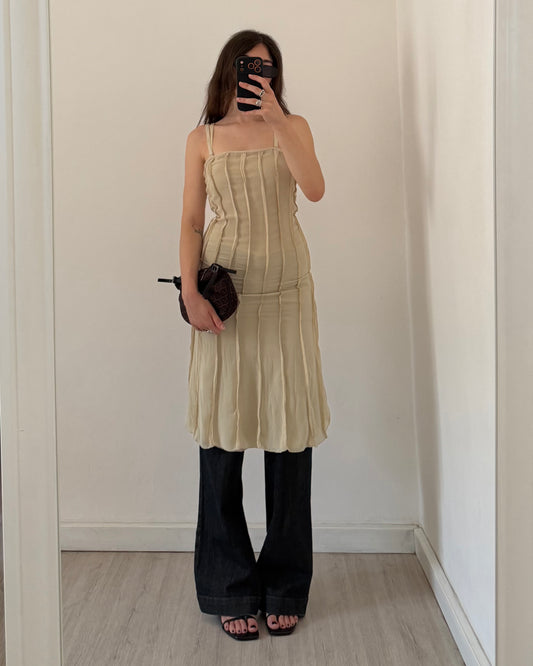 00s textured midi dress