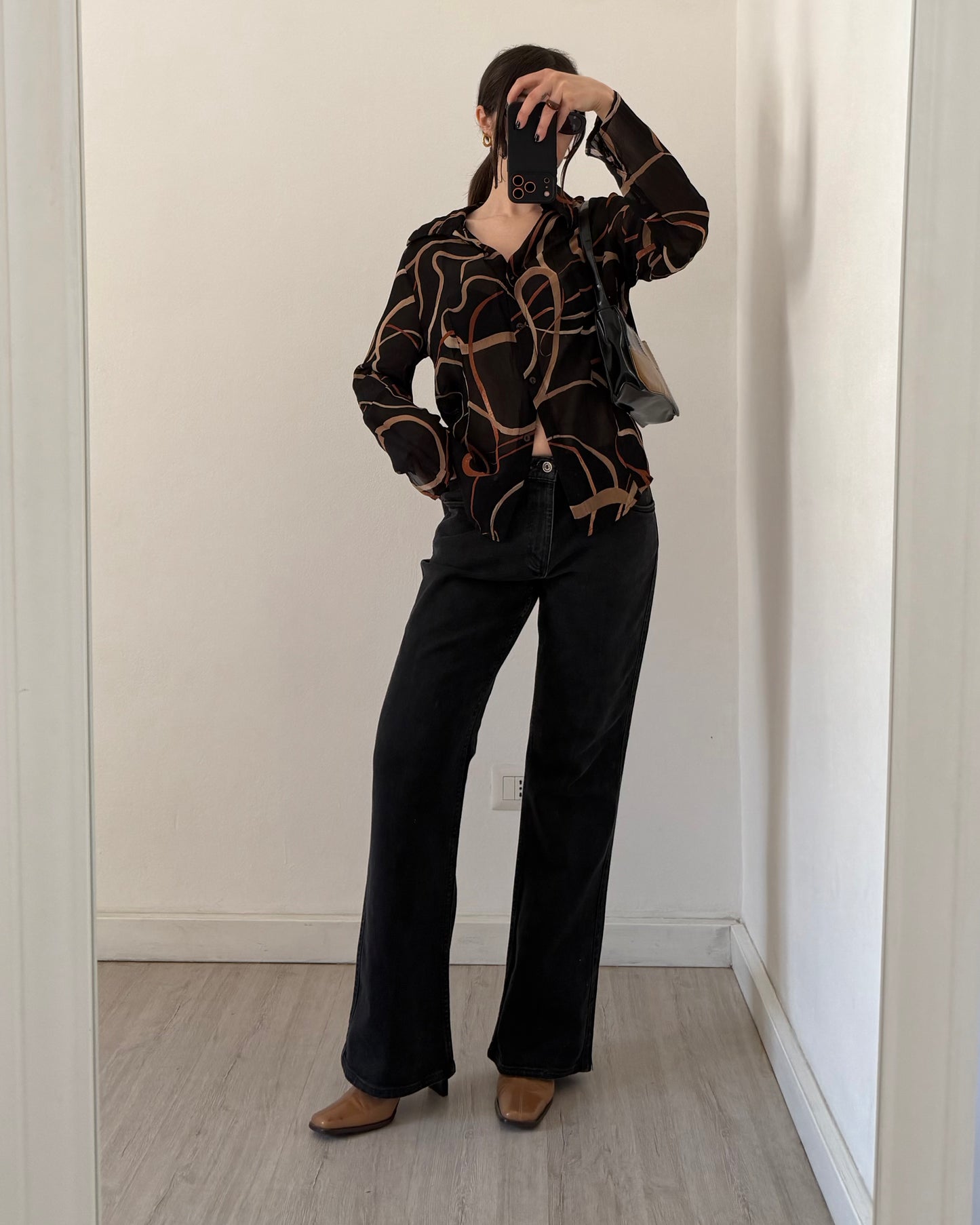 Black sheer shirt