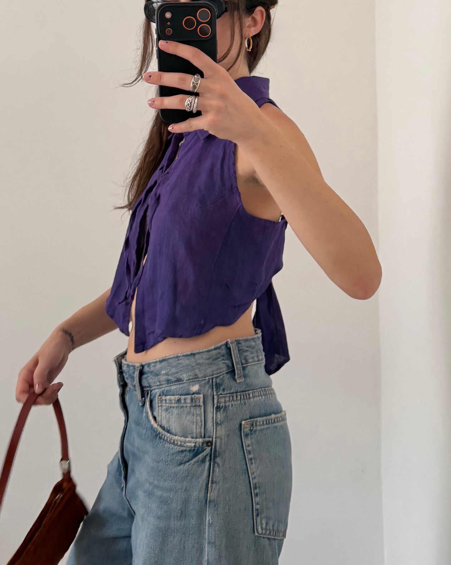 cut out linen top