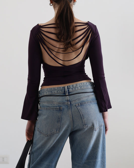 Cut-out backless top