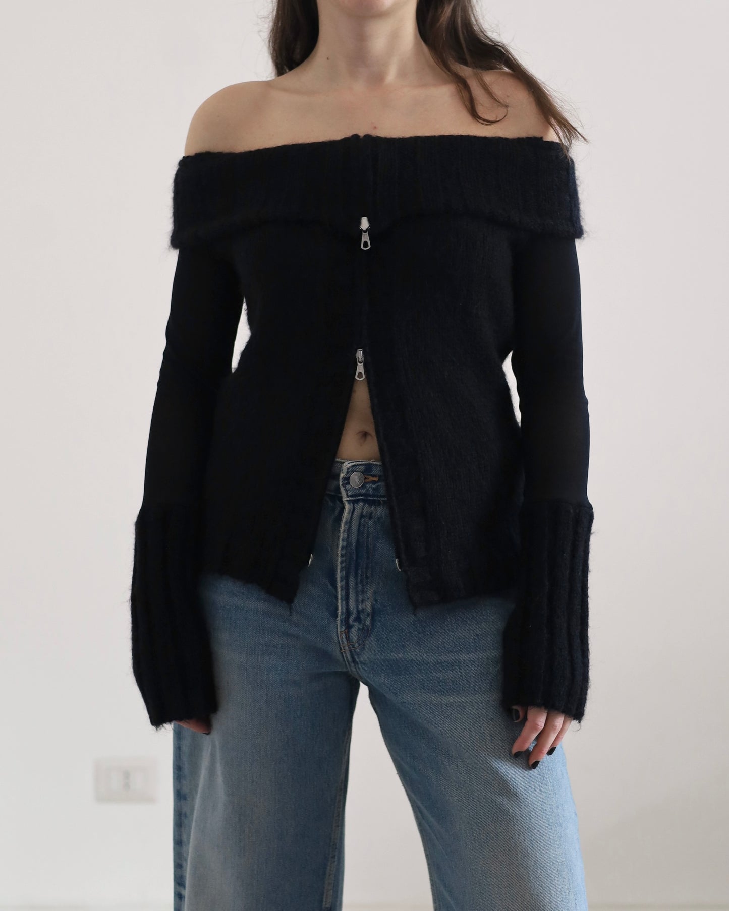 Double zip knit top