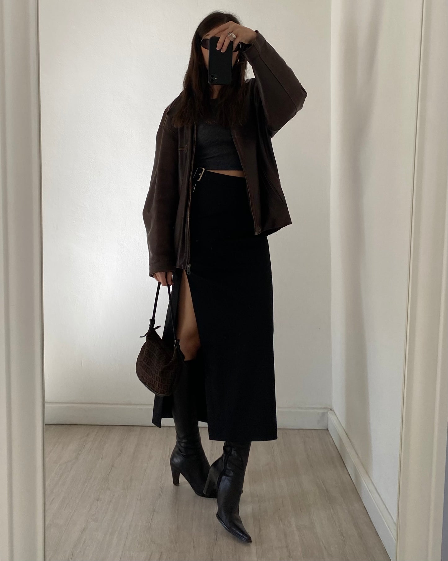 00s black maxi skirt