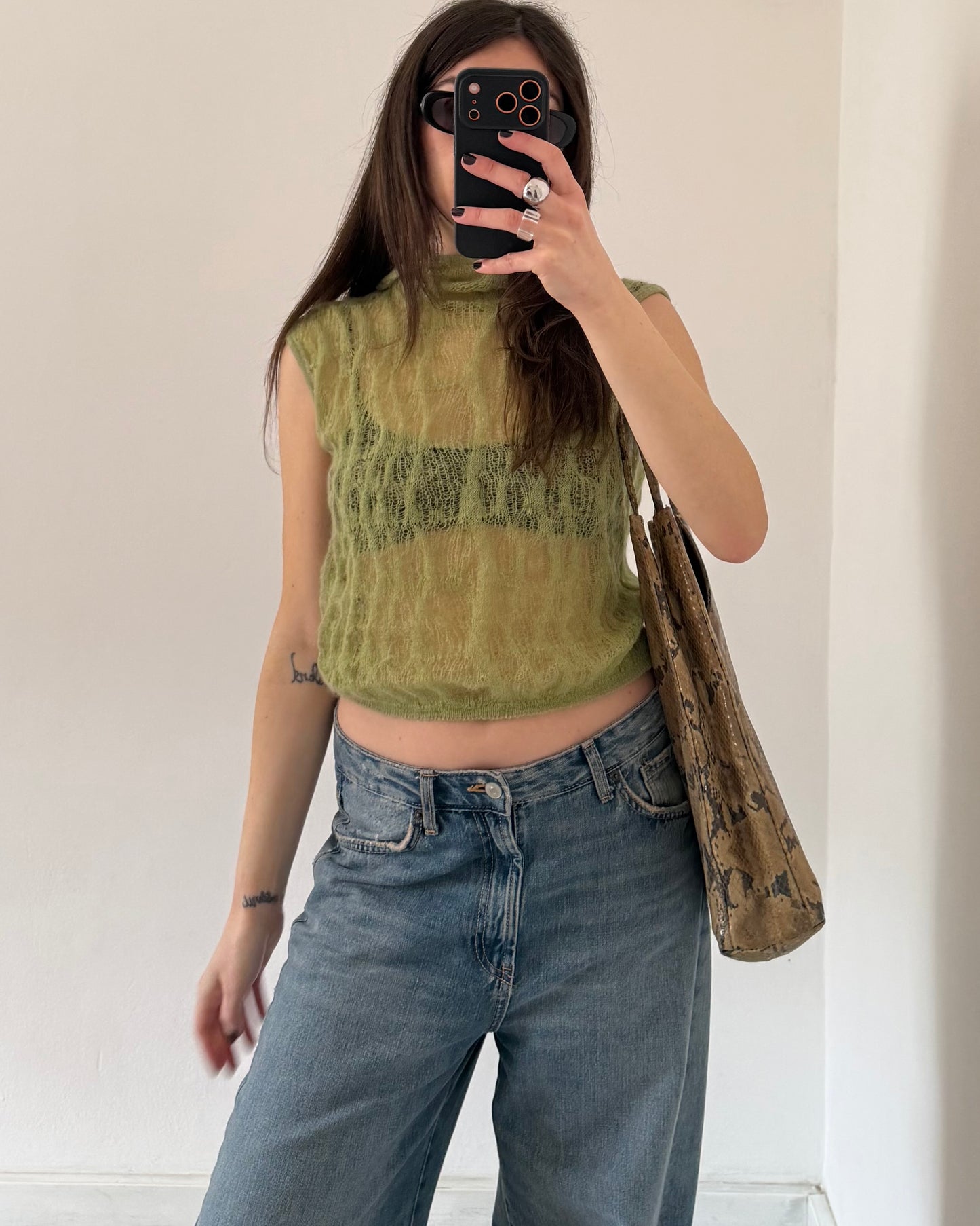Mohair knit top