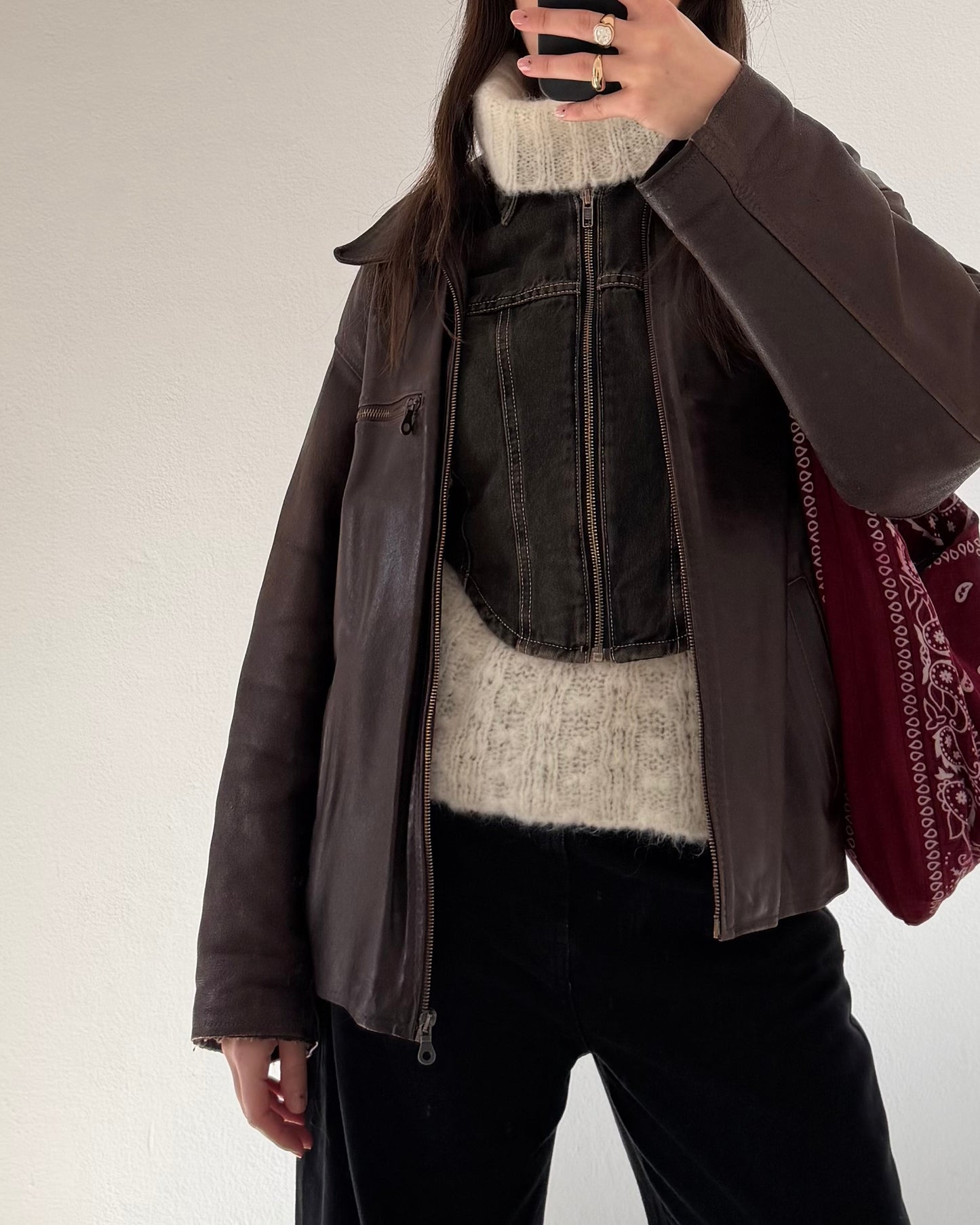 Mohair knit sleeveless top