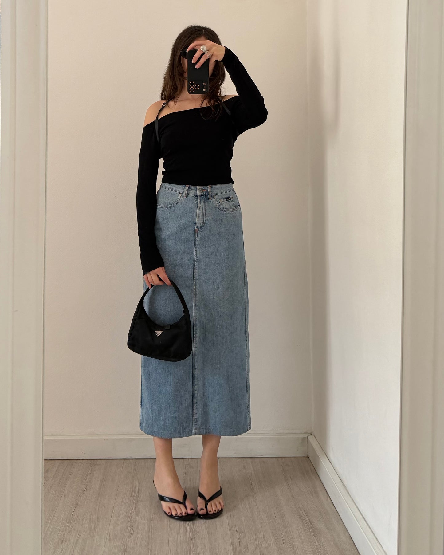 90s Gas longuette denim skirt