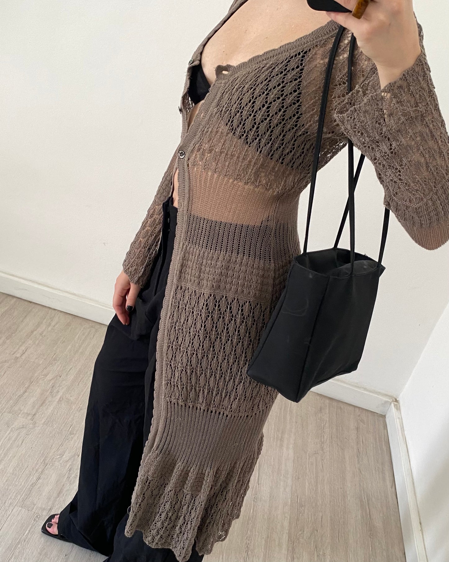 Long crochet cardigan