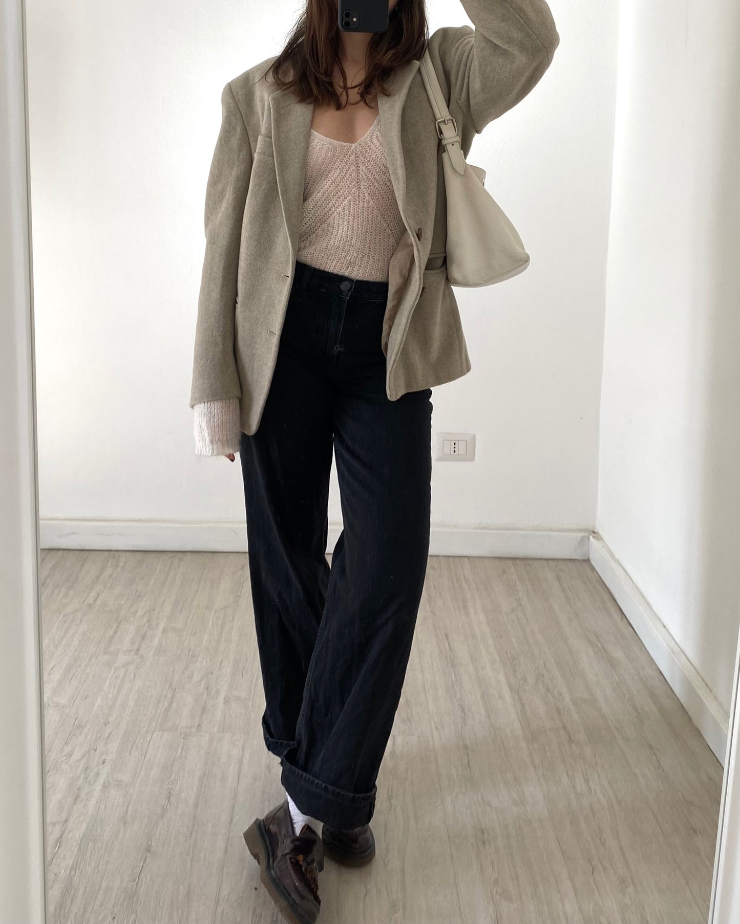 Neutral wool blazer