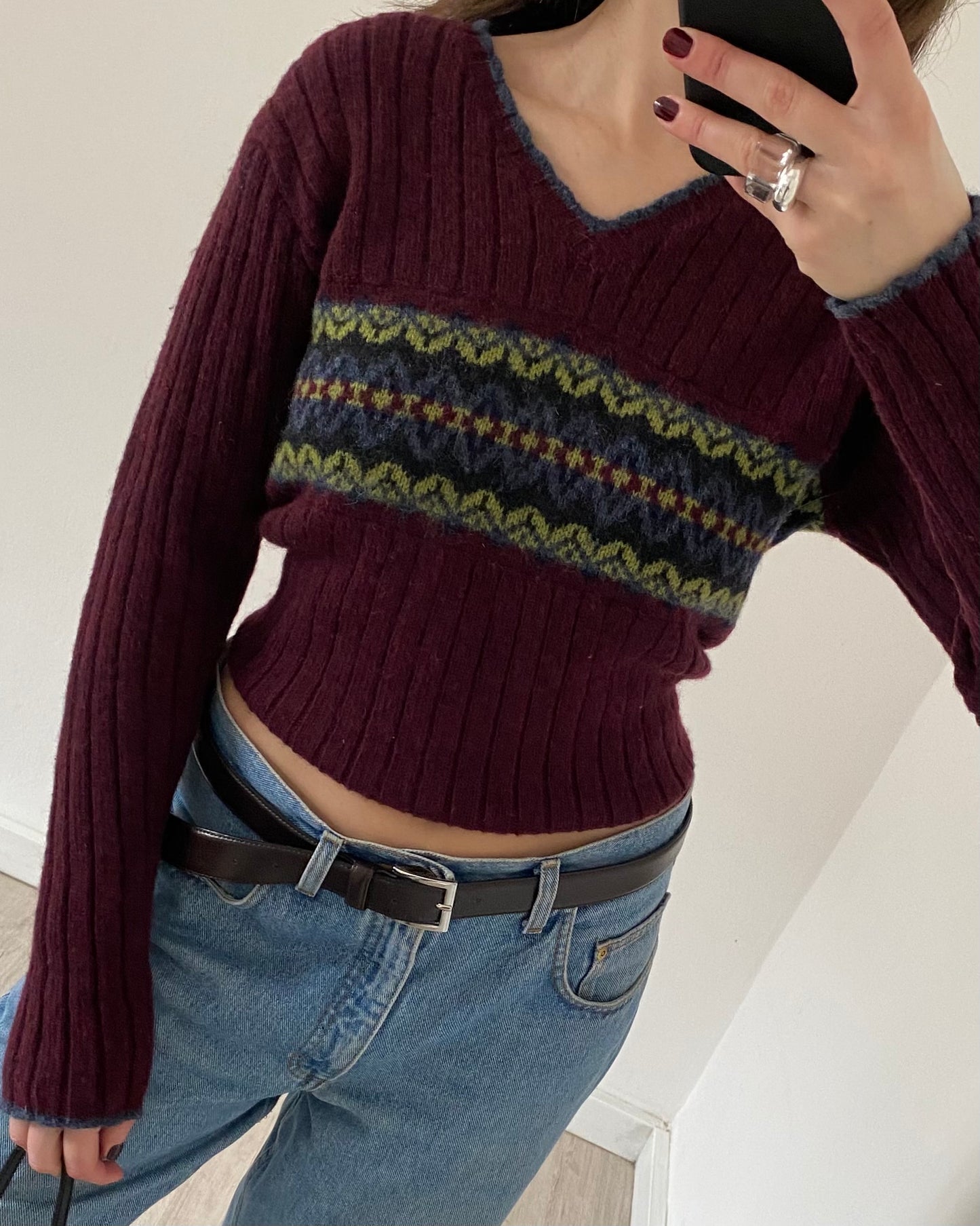 90s v-neck jumper