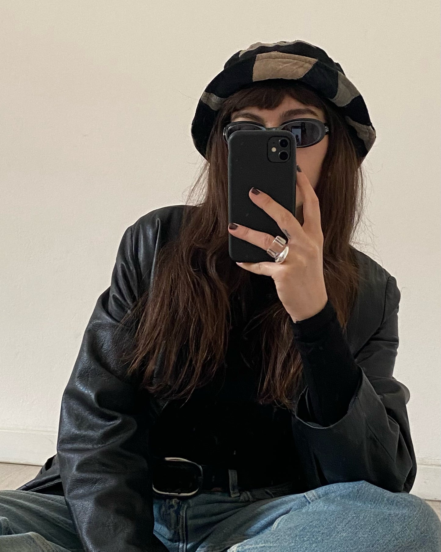 Leather bucket hat