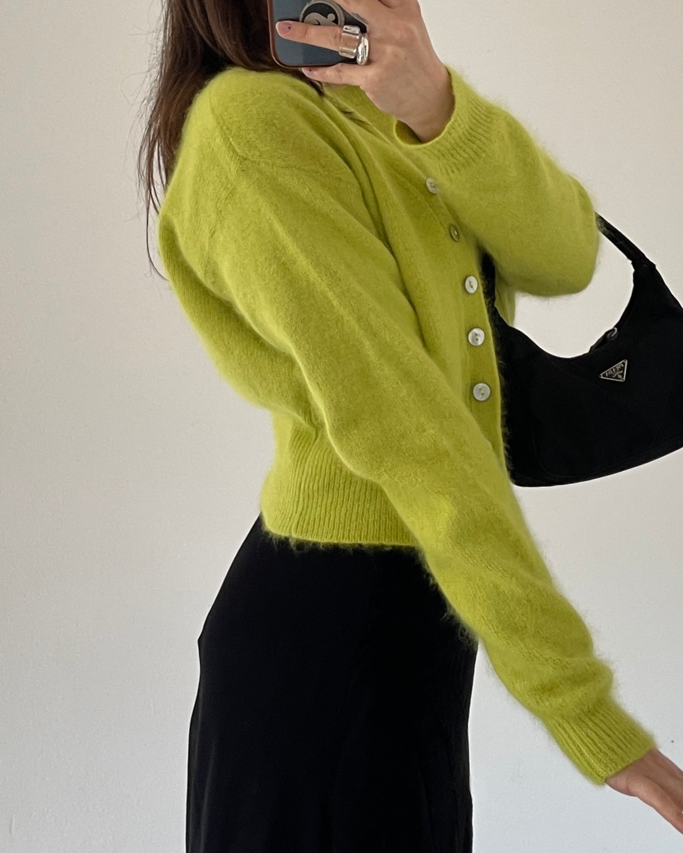 Angora wool twin-set