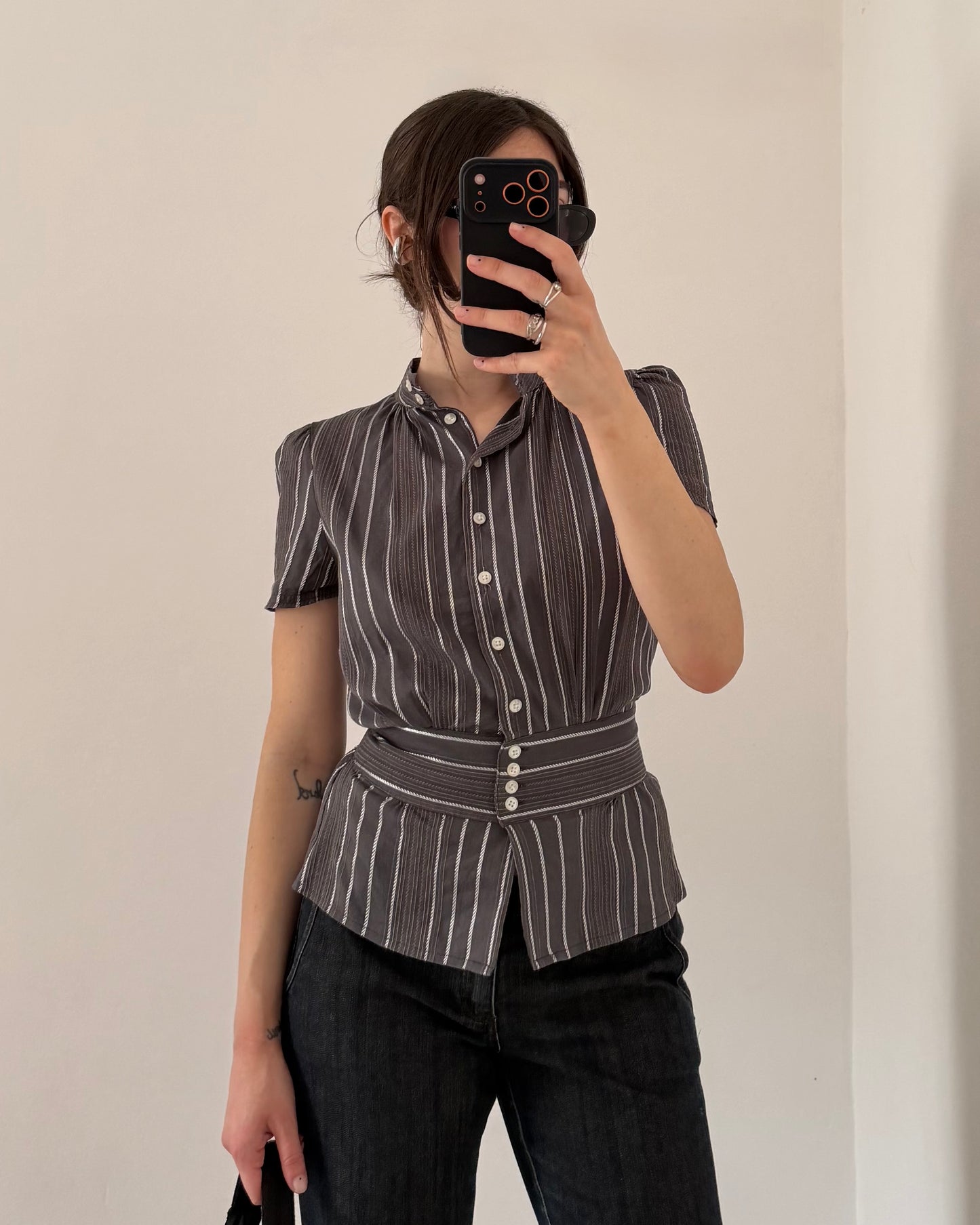 y2k striped shirt