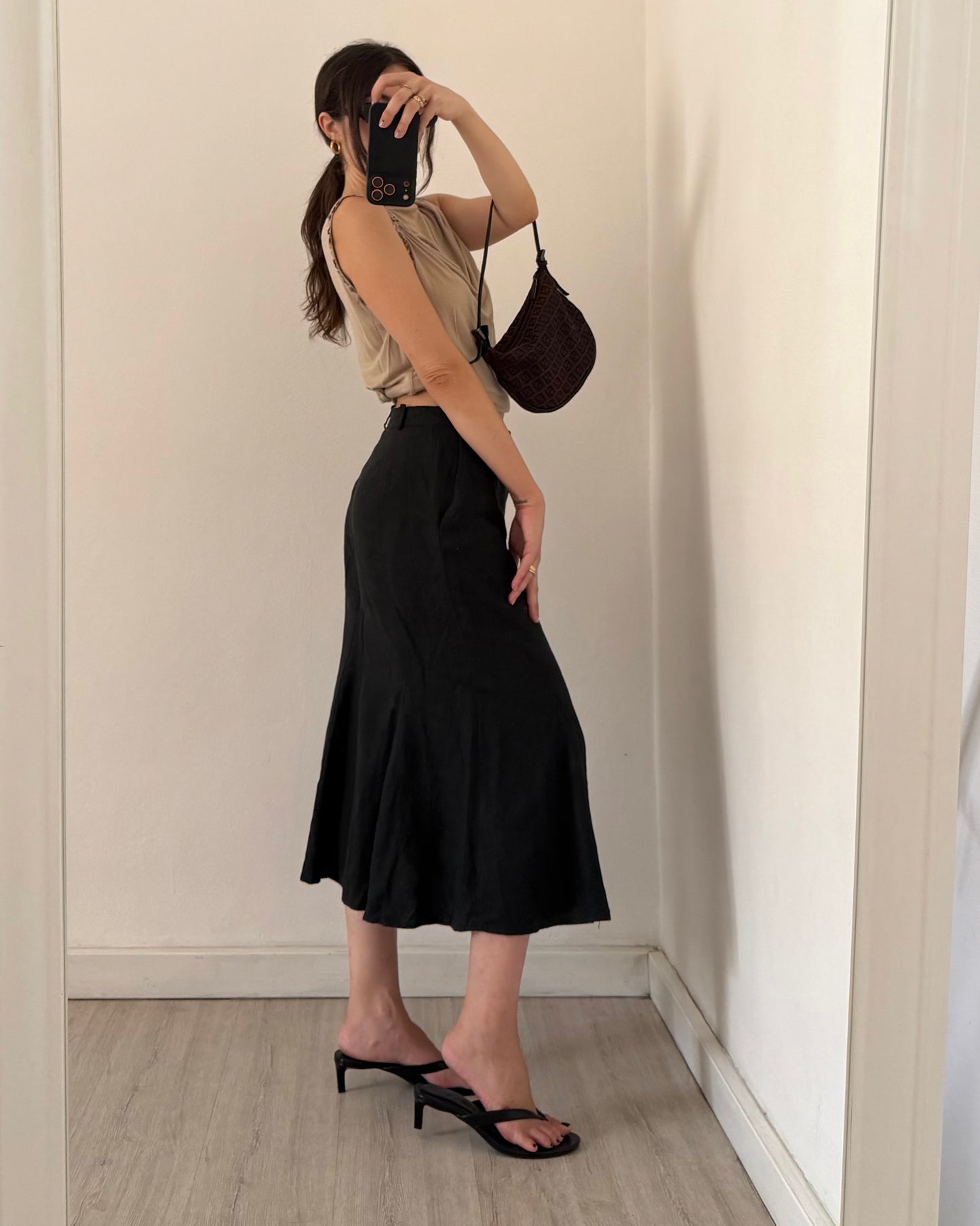 Max Mara linen midi skirt
