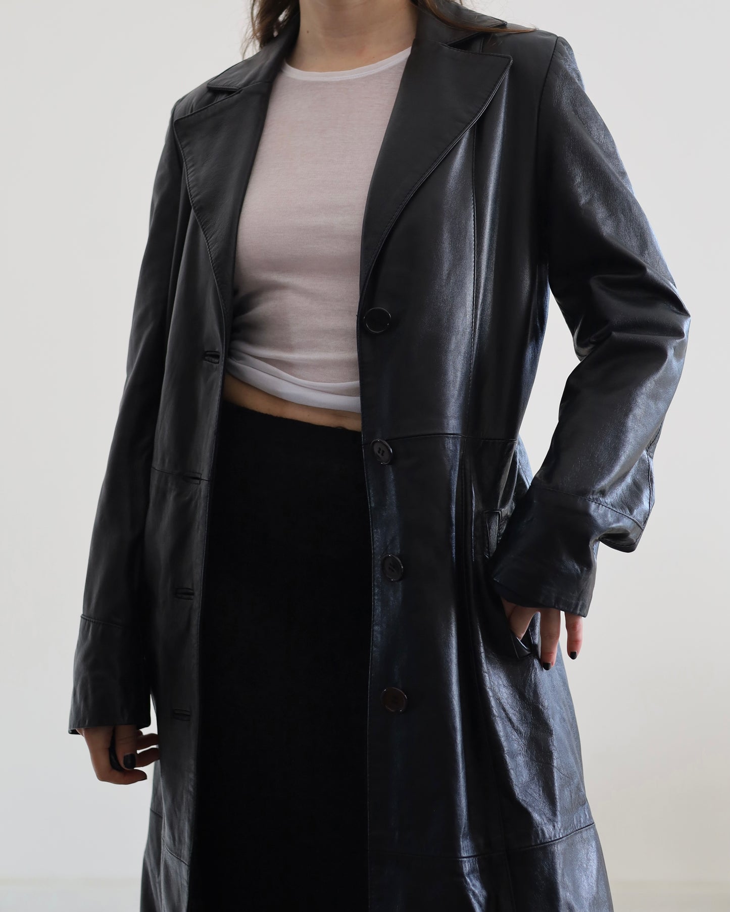 Long leather coat