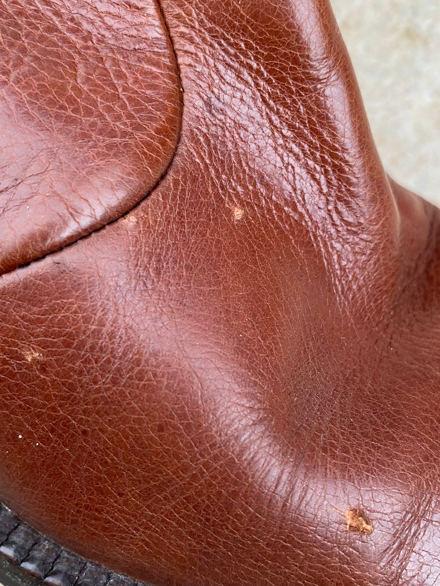 Square toe leather boots