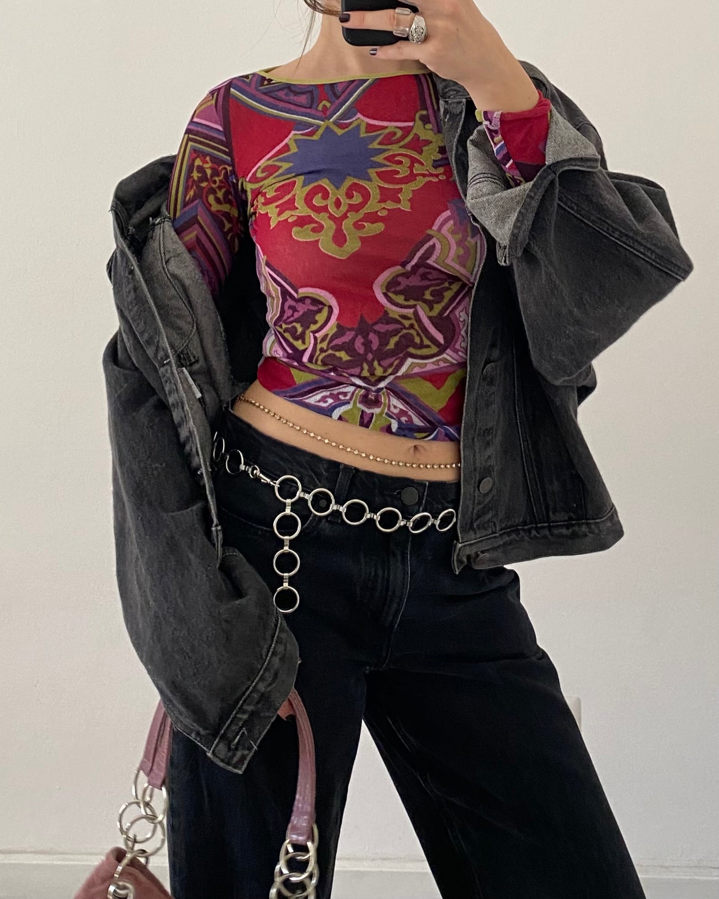 00s graphic print long sleeves top