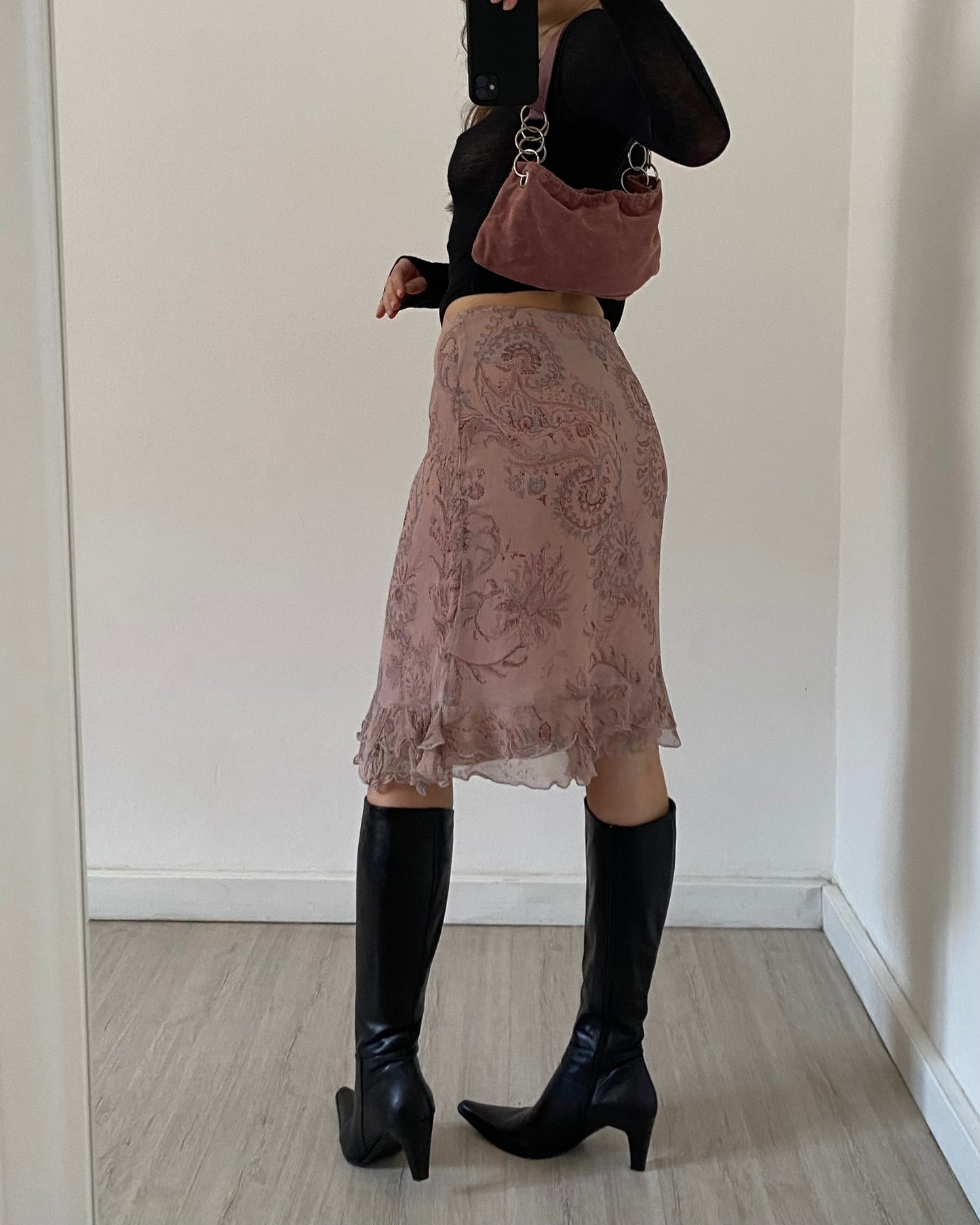 00s silk skirt