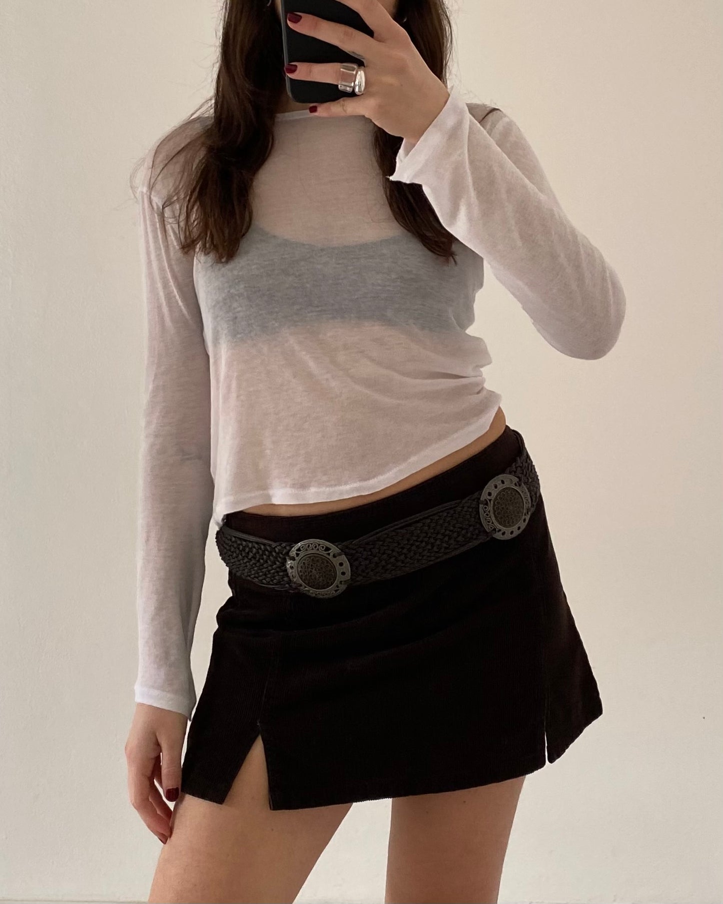 Corduroy mini skirt