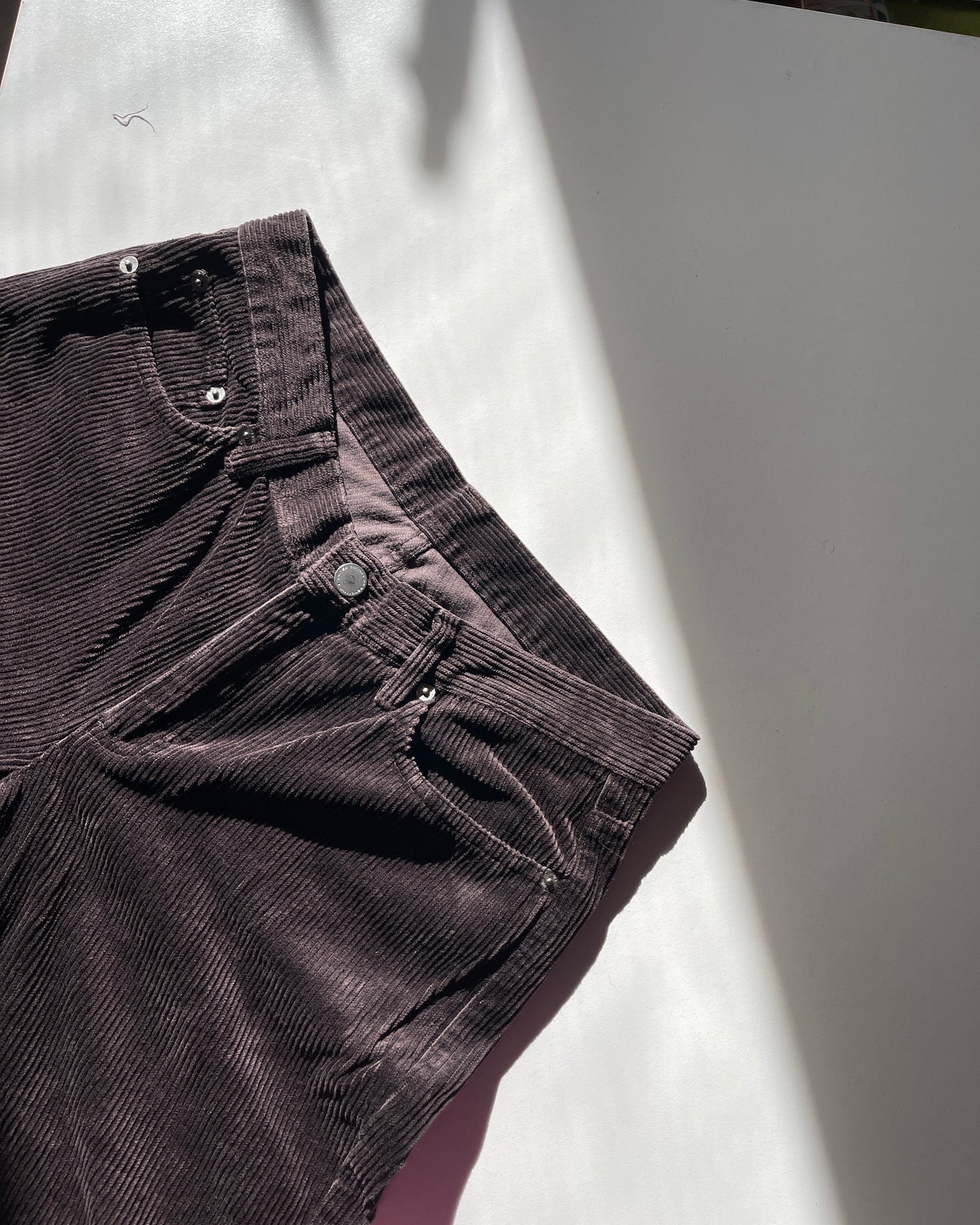 Brown cord flare trousers