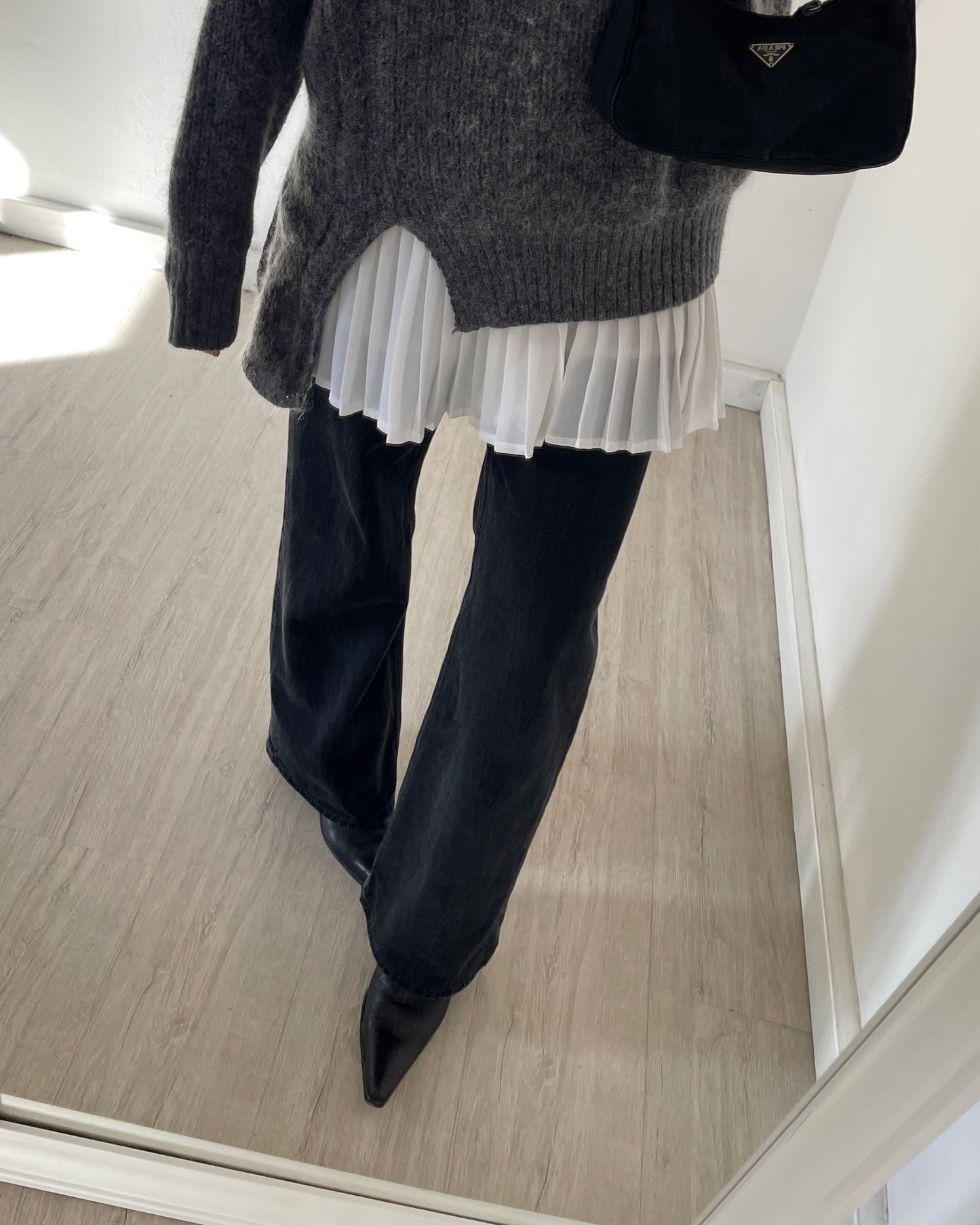 Asymmetric knit sweater