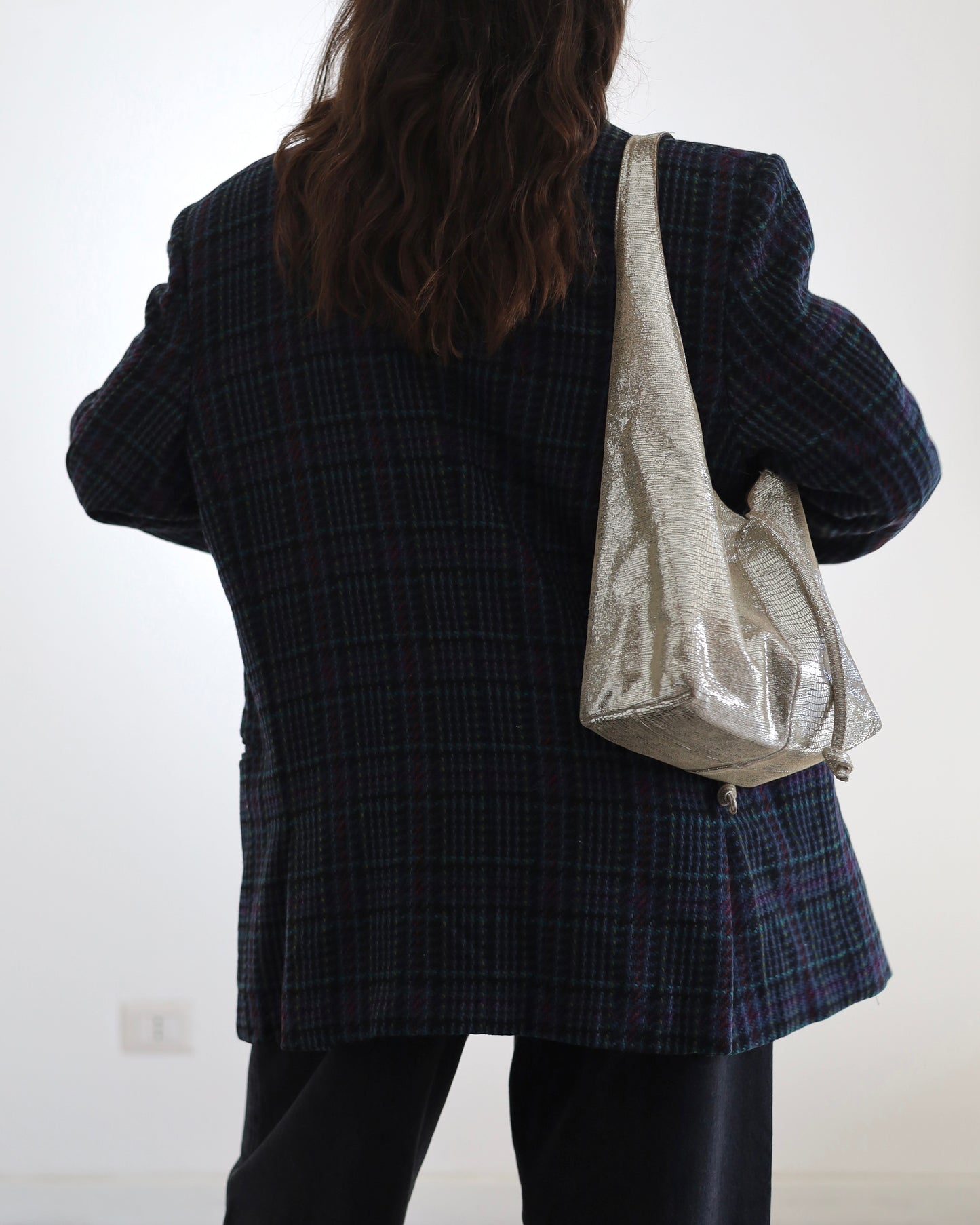 Wool check blazer