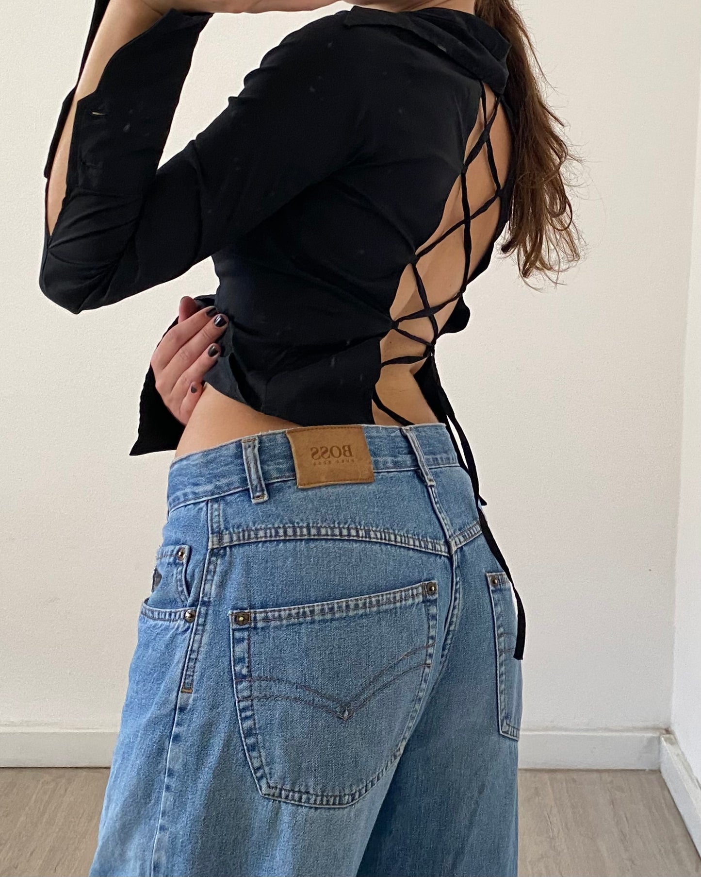 Y2k backless shirt