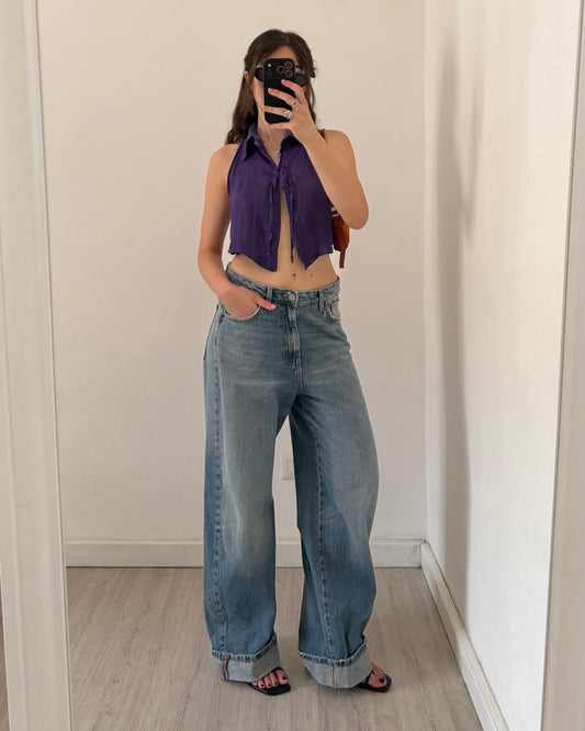 cut out linen top