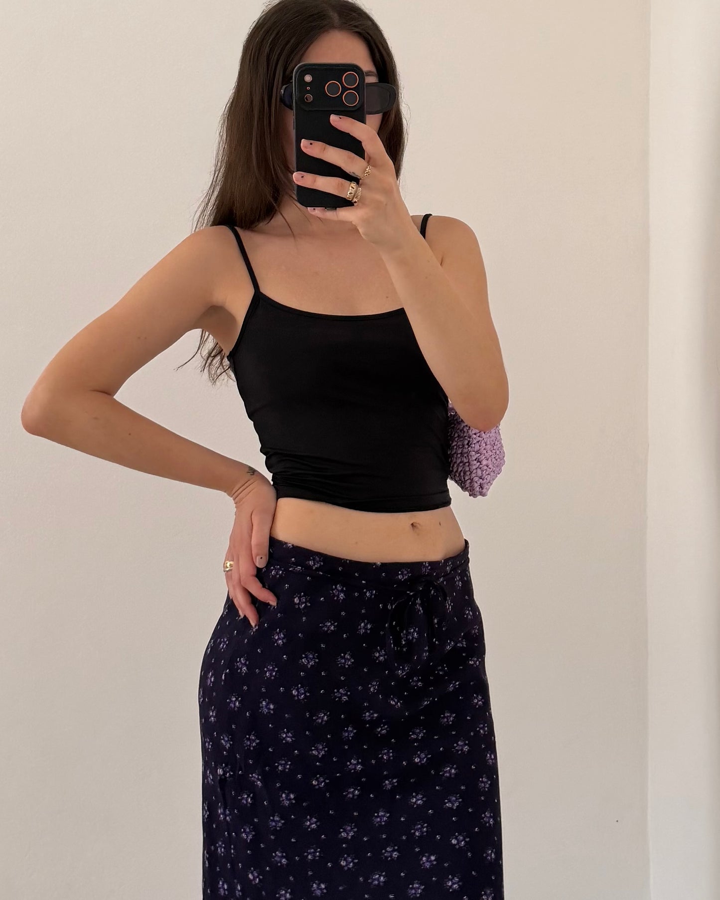 00s ditsy floral longuette skirt