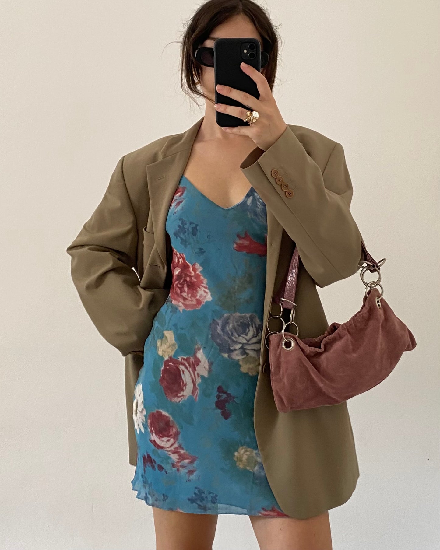 00s floral mini dress