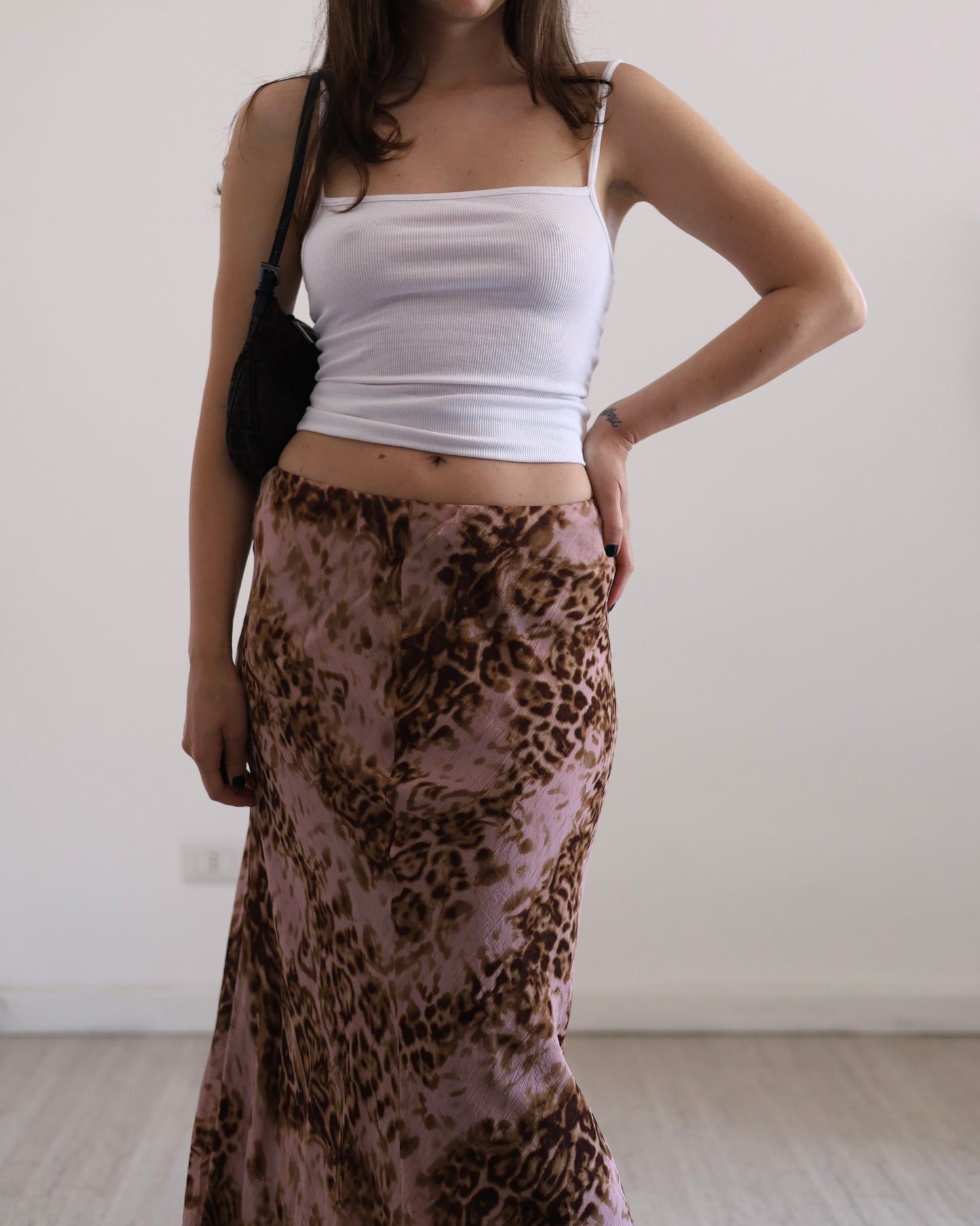 Leopard print long skirt