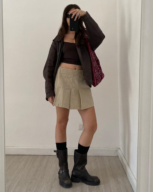 Pleated mini skirt