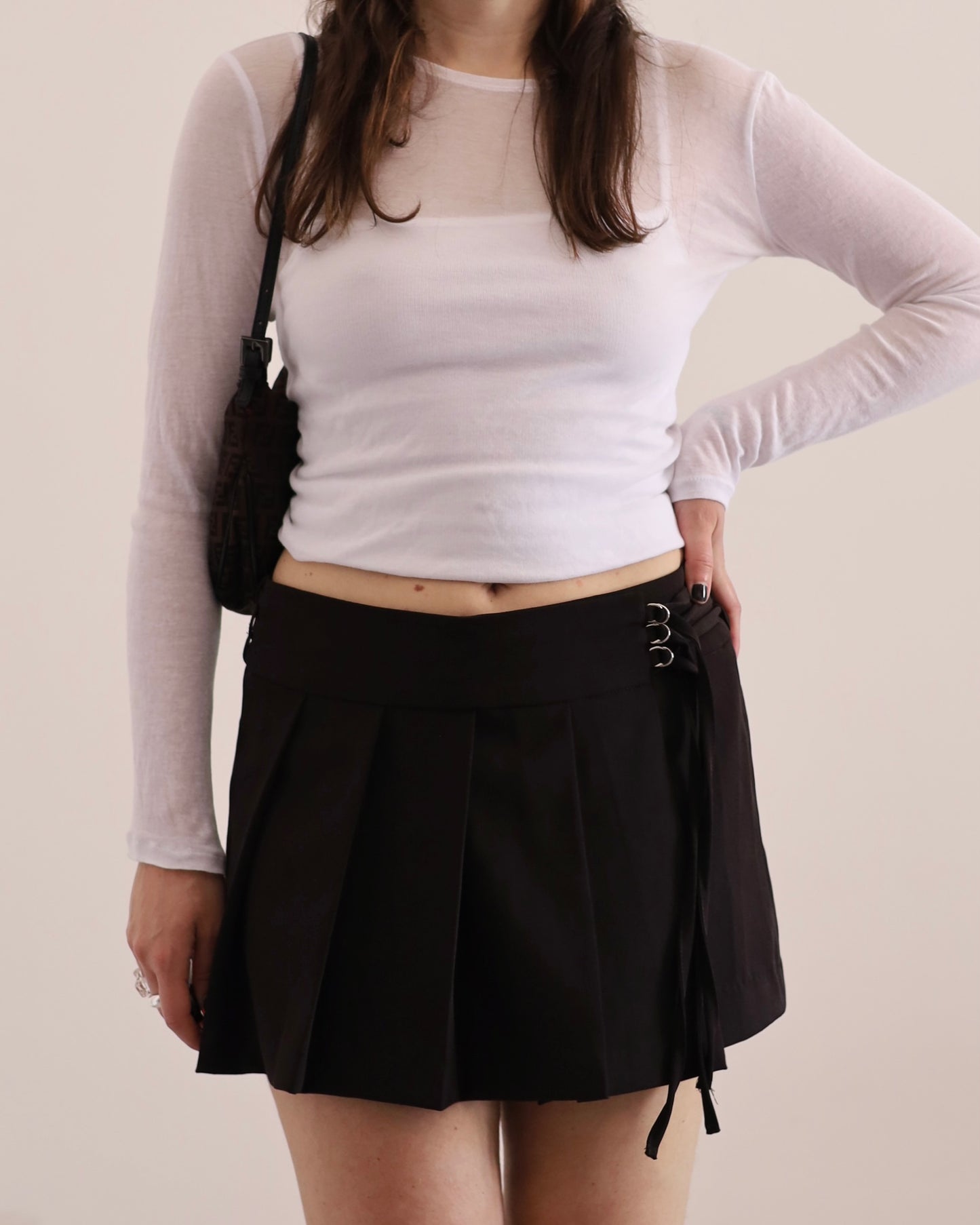 Pleated mini skirt