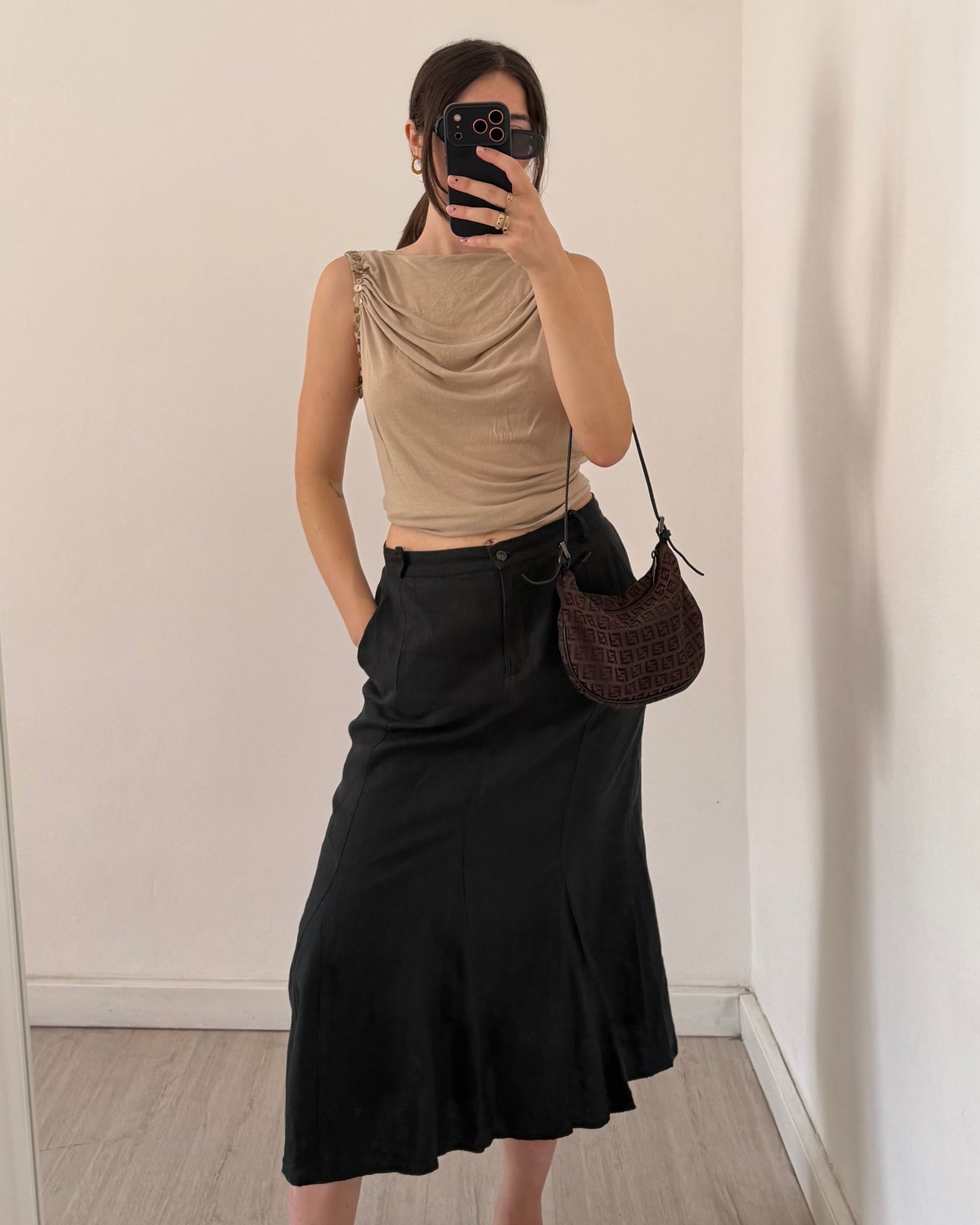 Max Mara linen midi skirt