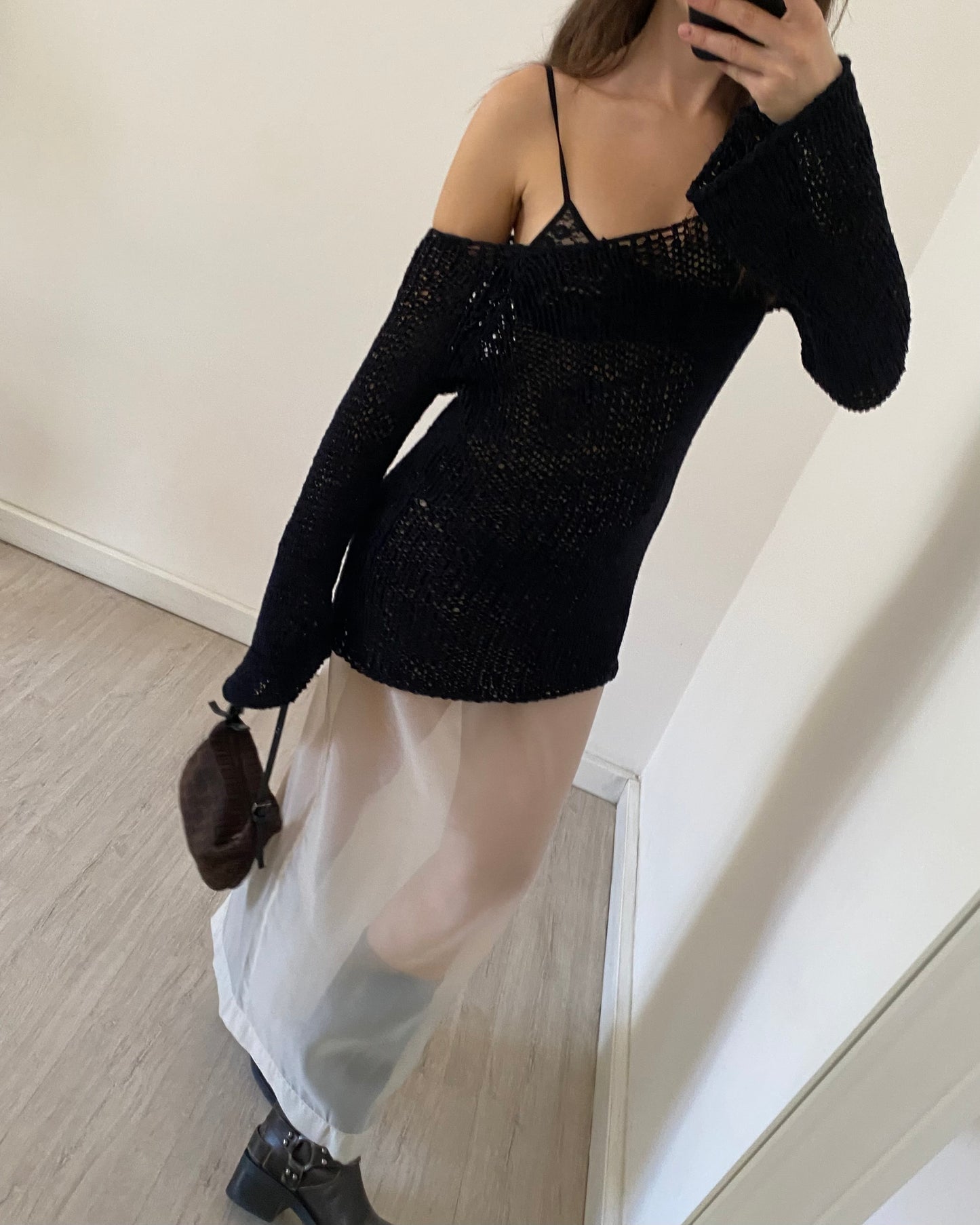 Openwork knitted top