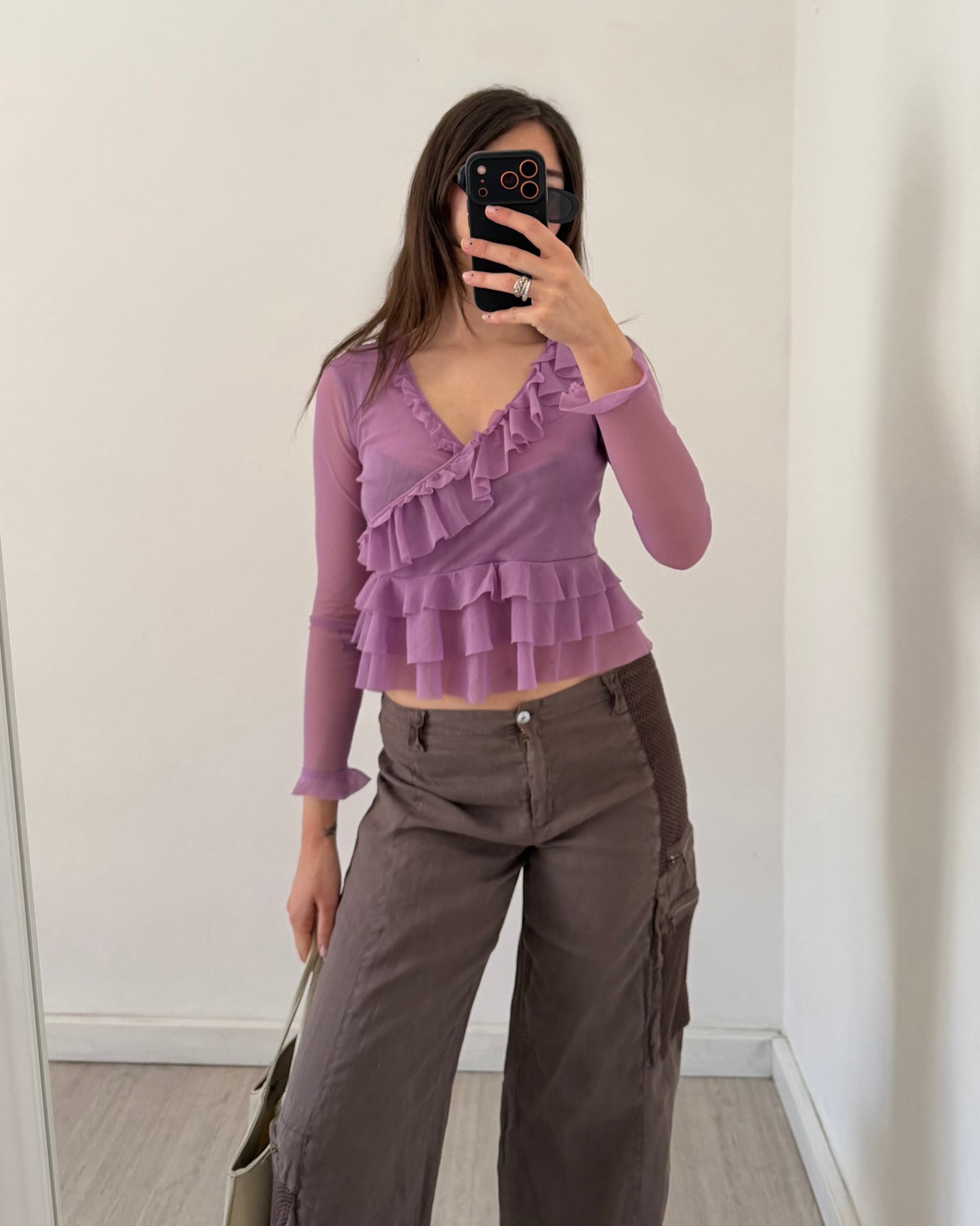 Sheer ruffle top