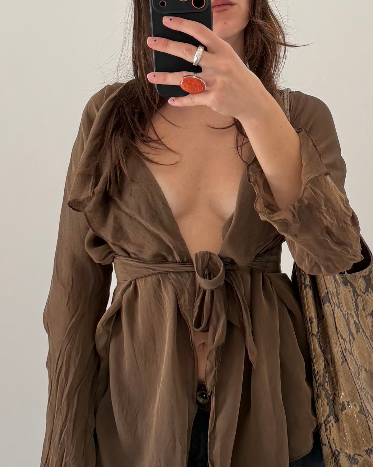 Silk asymmetric blouse