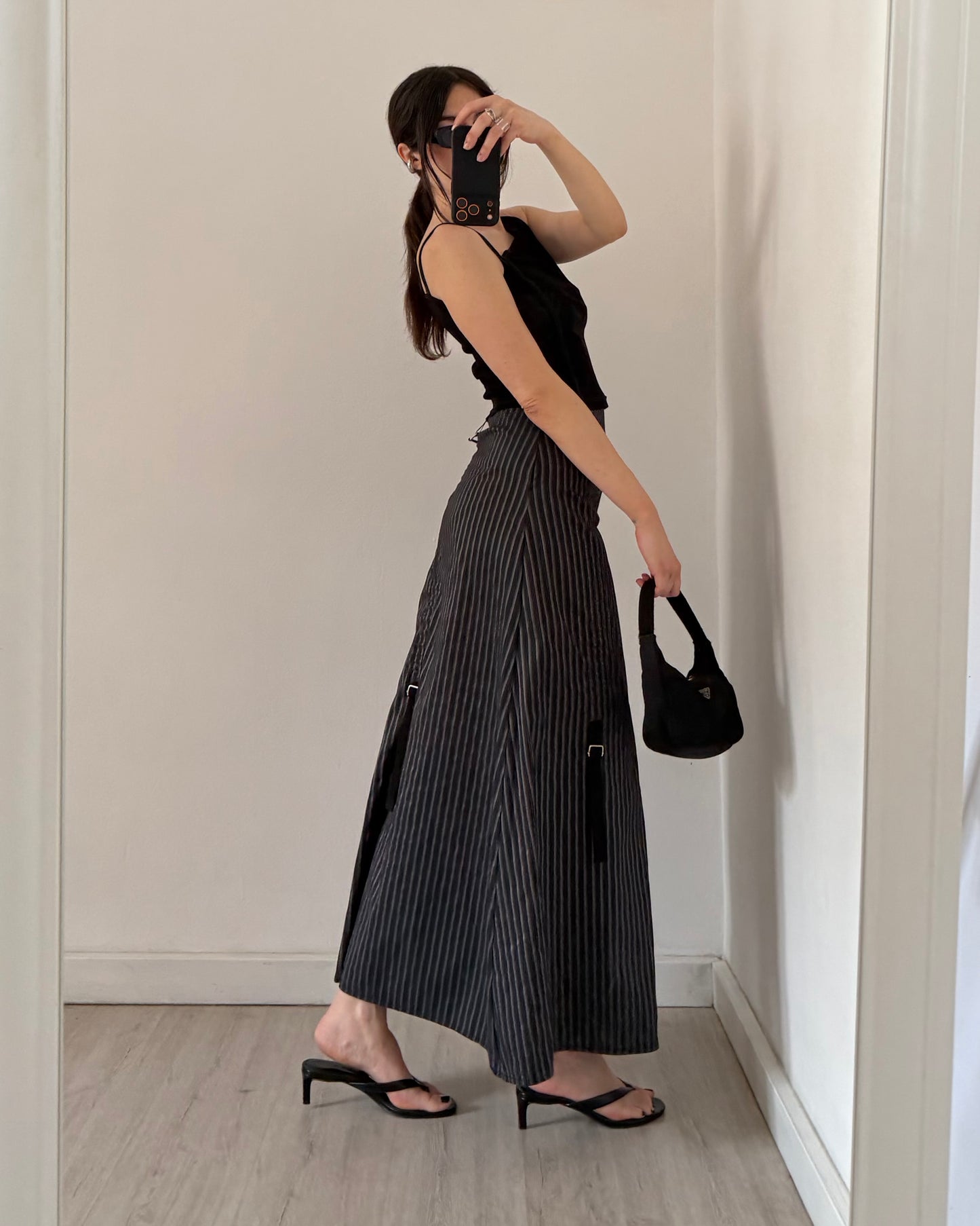 y2k pinstripe maxi skirt