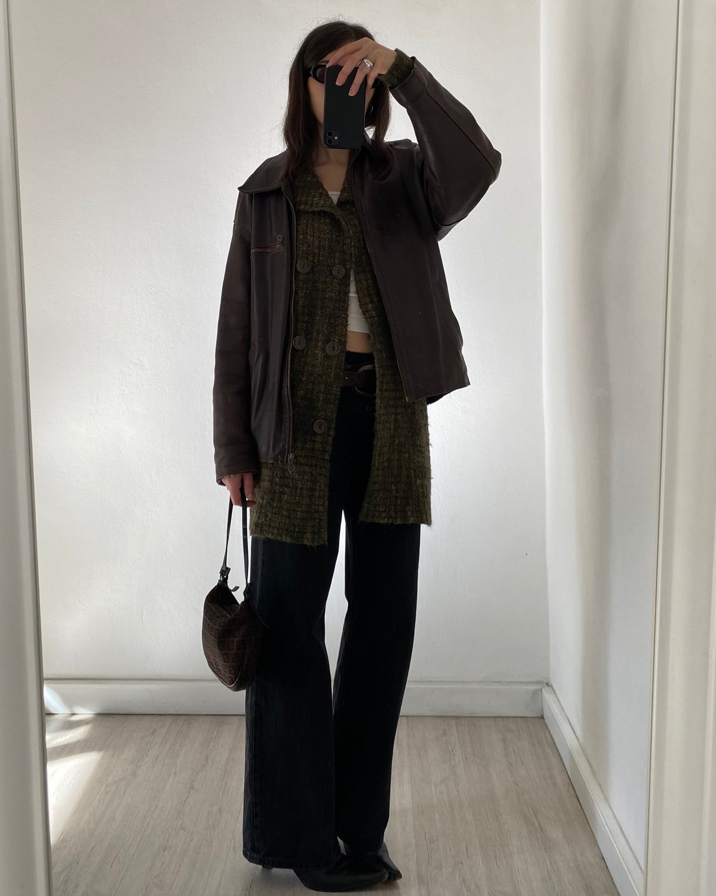 Long knitted cardigan