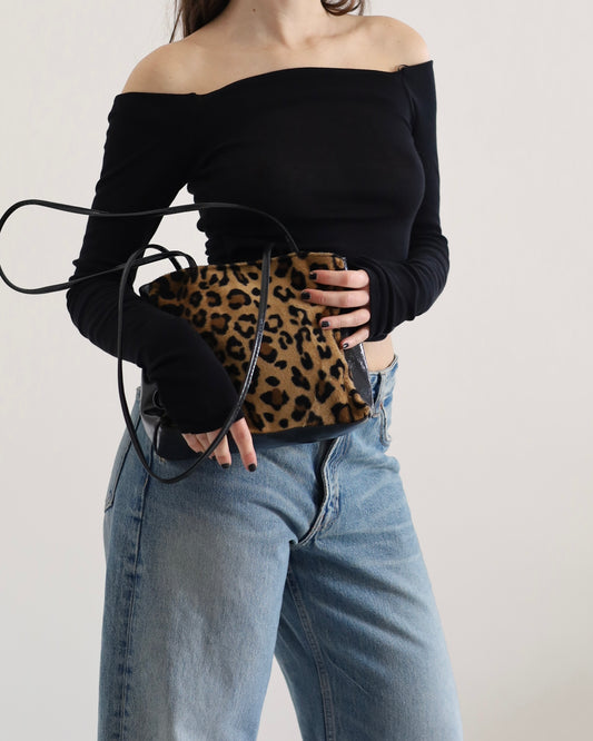 Y2k leopard fur bag